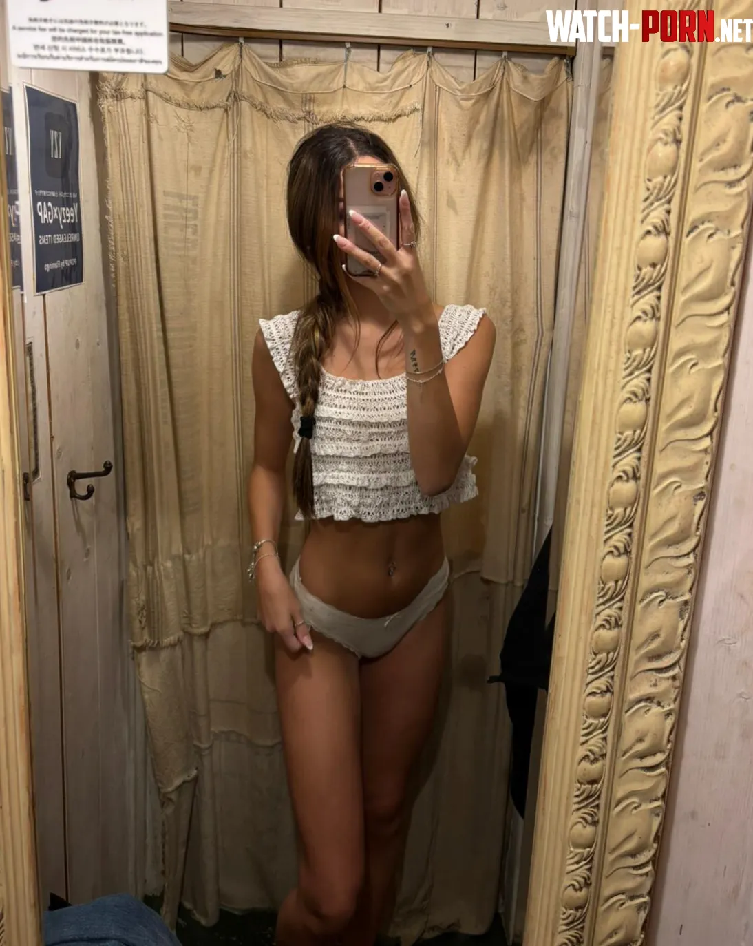 cutie white crop top by LuckyIick