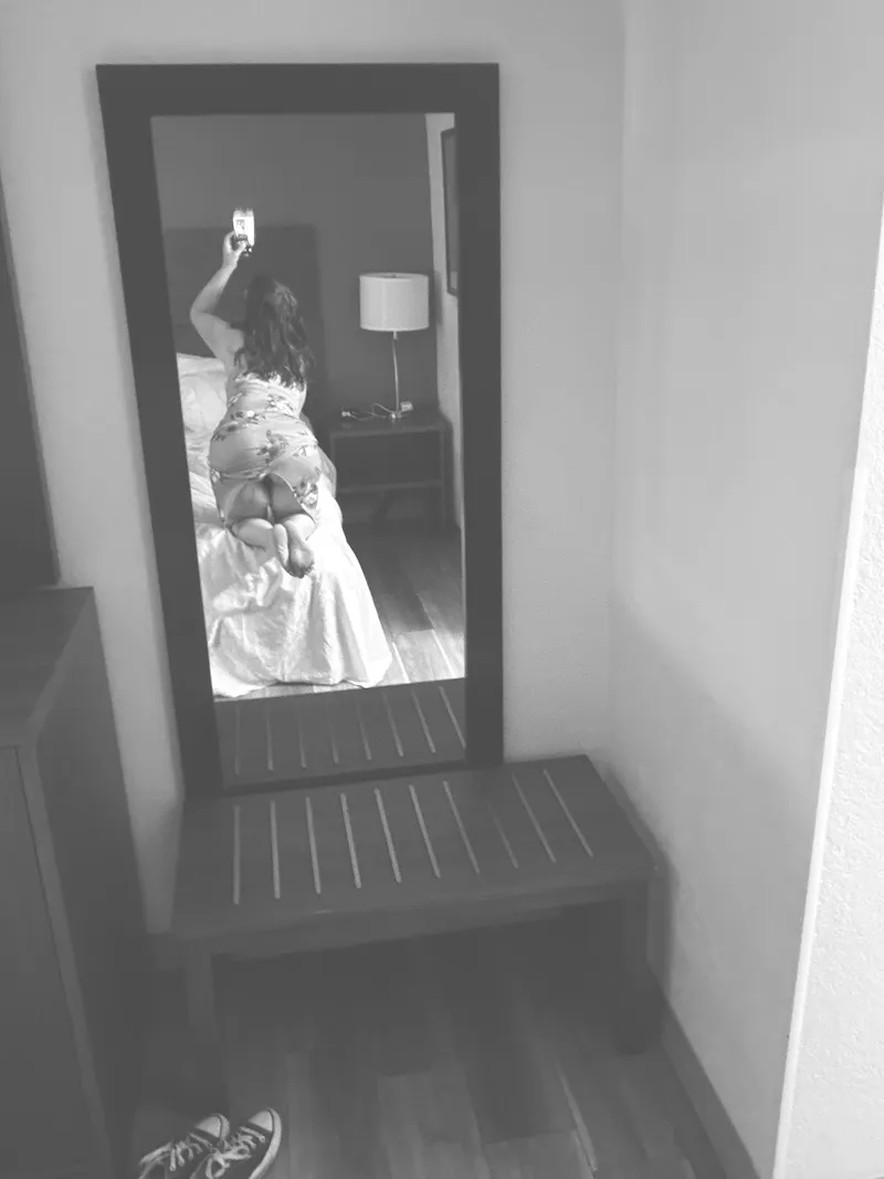 Thumbnail Mirror Fun Before the Wedding: A Playful Moment | lookin4pleasure