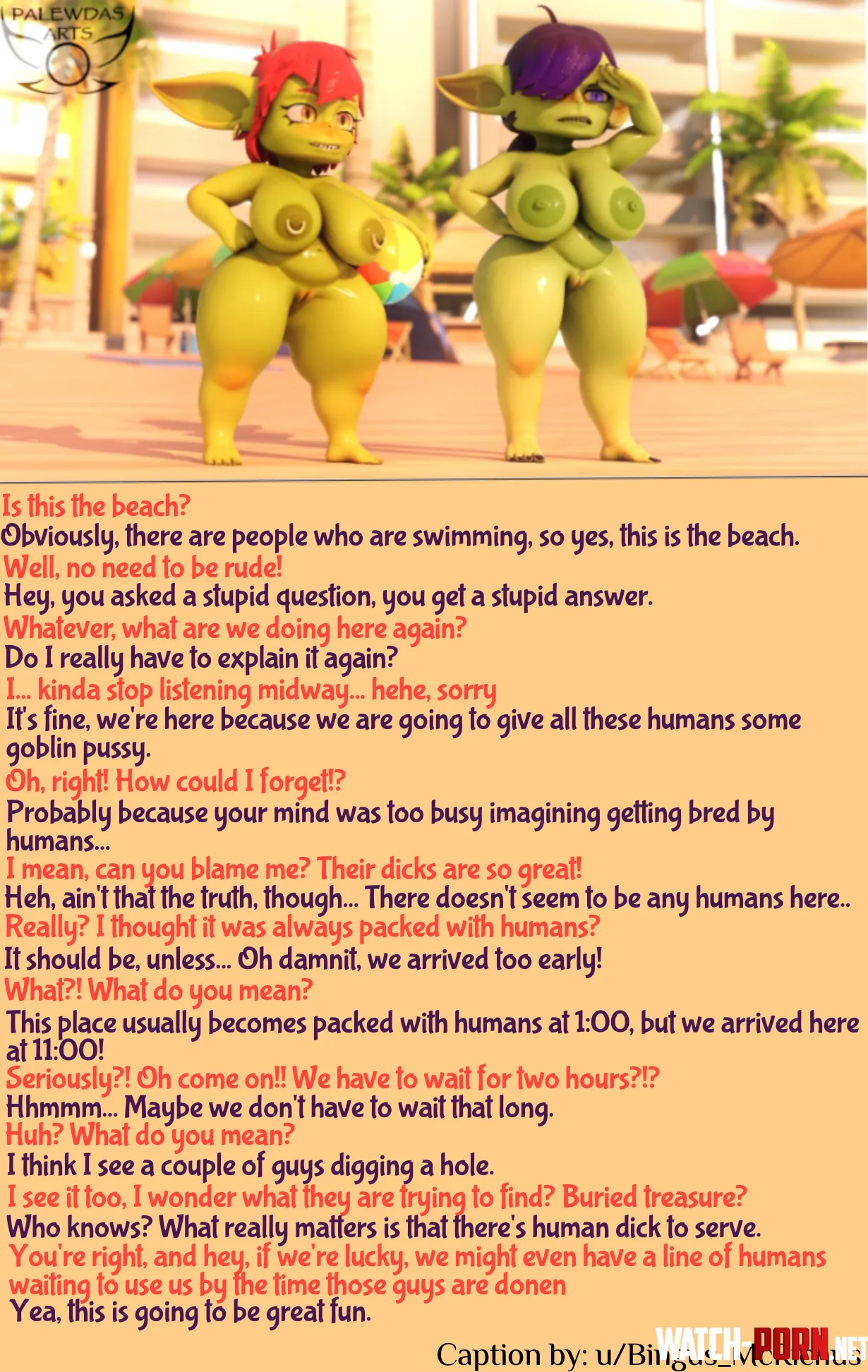 Goblins at the beach [Immediate sex] [Goblin girls] [Beach] [a bit of humour] [Artist: Palewdas_Arts] by Bingus_McRichus