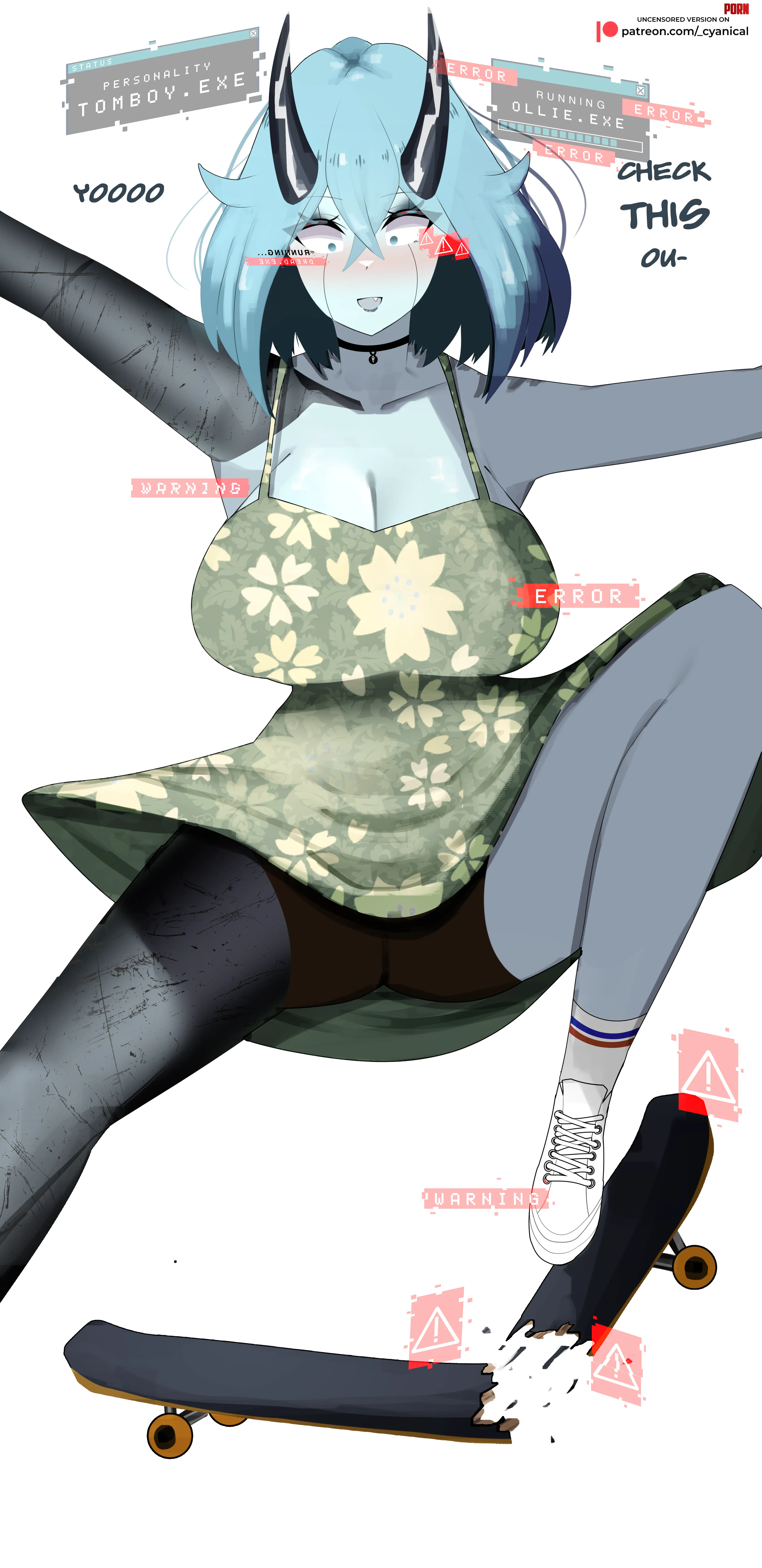She Fails At Skateboarding [OC] by -Cyanical