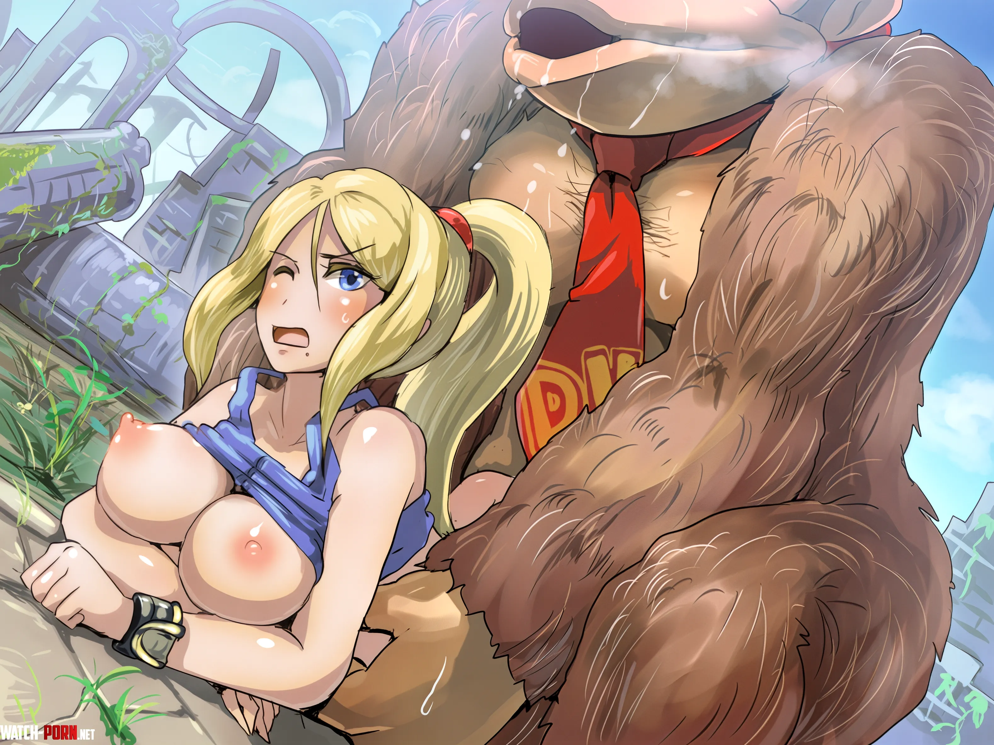 Samus is forced to take DK's ape cock after losing to him in battle. Such a weirdly satisfying scene. (Boris) by bouncebewb