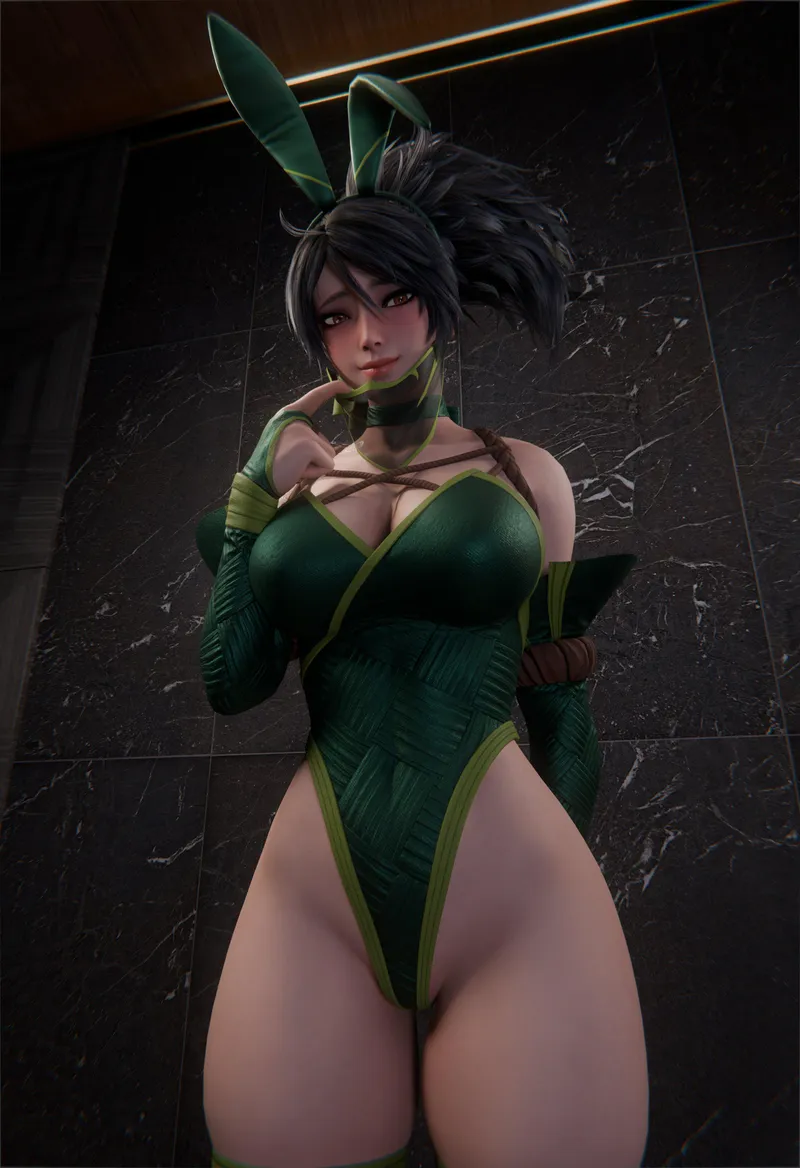 Thumbnail Shy Bunny Akali: A Captivating Illustration by Null_Zenith