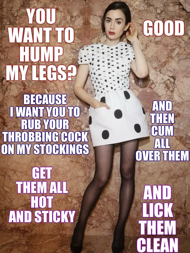 Thumbnail Admiring Lily Collins' Legs in the World of CEIcaptions