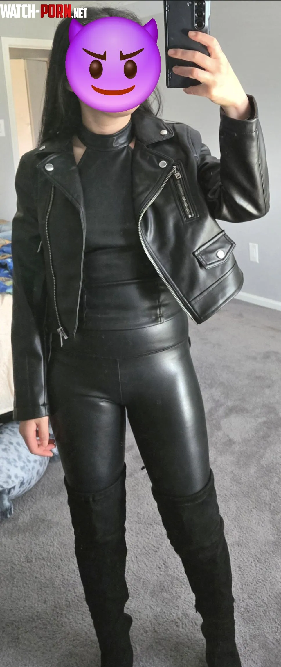 The leather empowers me to put men in their place. by PetiteMoneyMaker