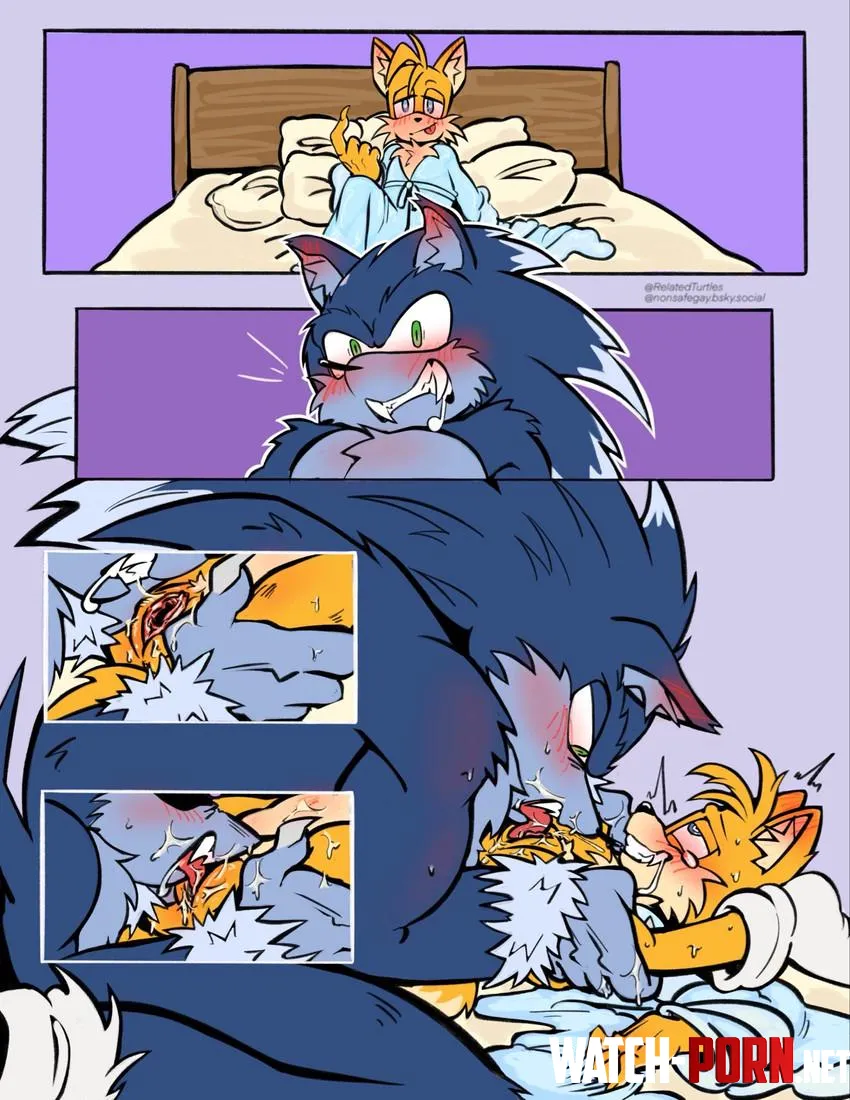 Tails treating Werehog Sonic to dinner [FtM x M] (RelatedTurtles) by Illustrious-Ice9656