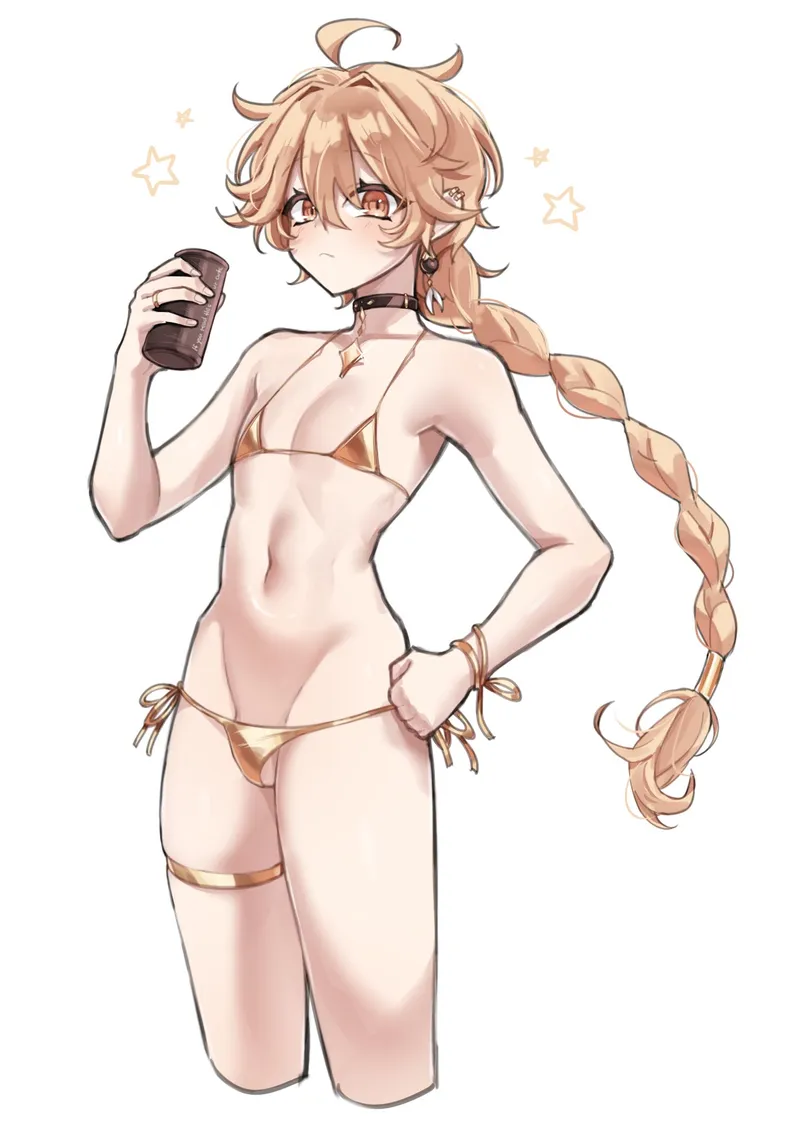 Thumbnail Aether Glamour in a Gold Bikini | Misatolily69