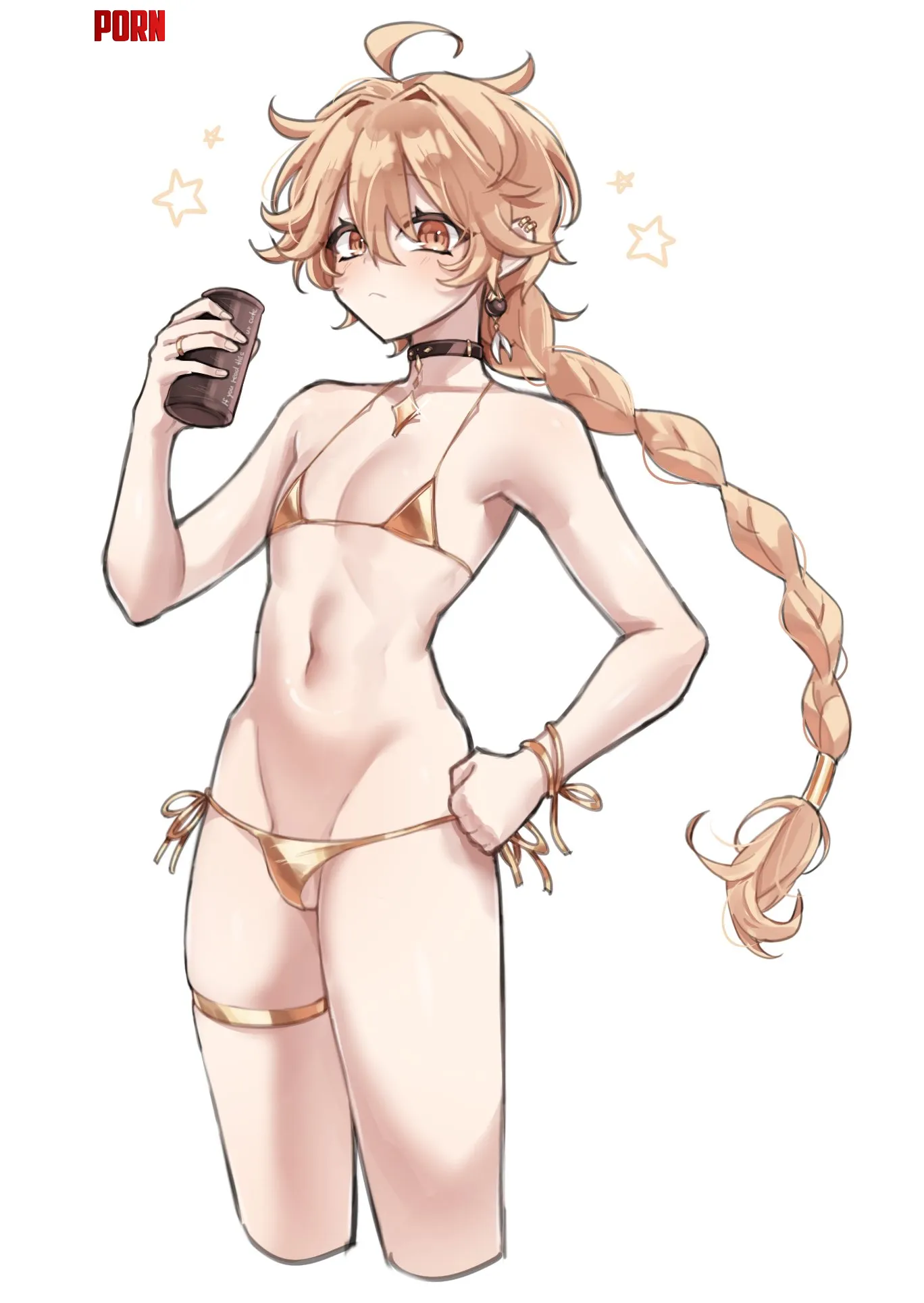 Aether in a golden bikini........ by misatolily69