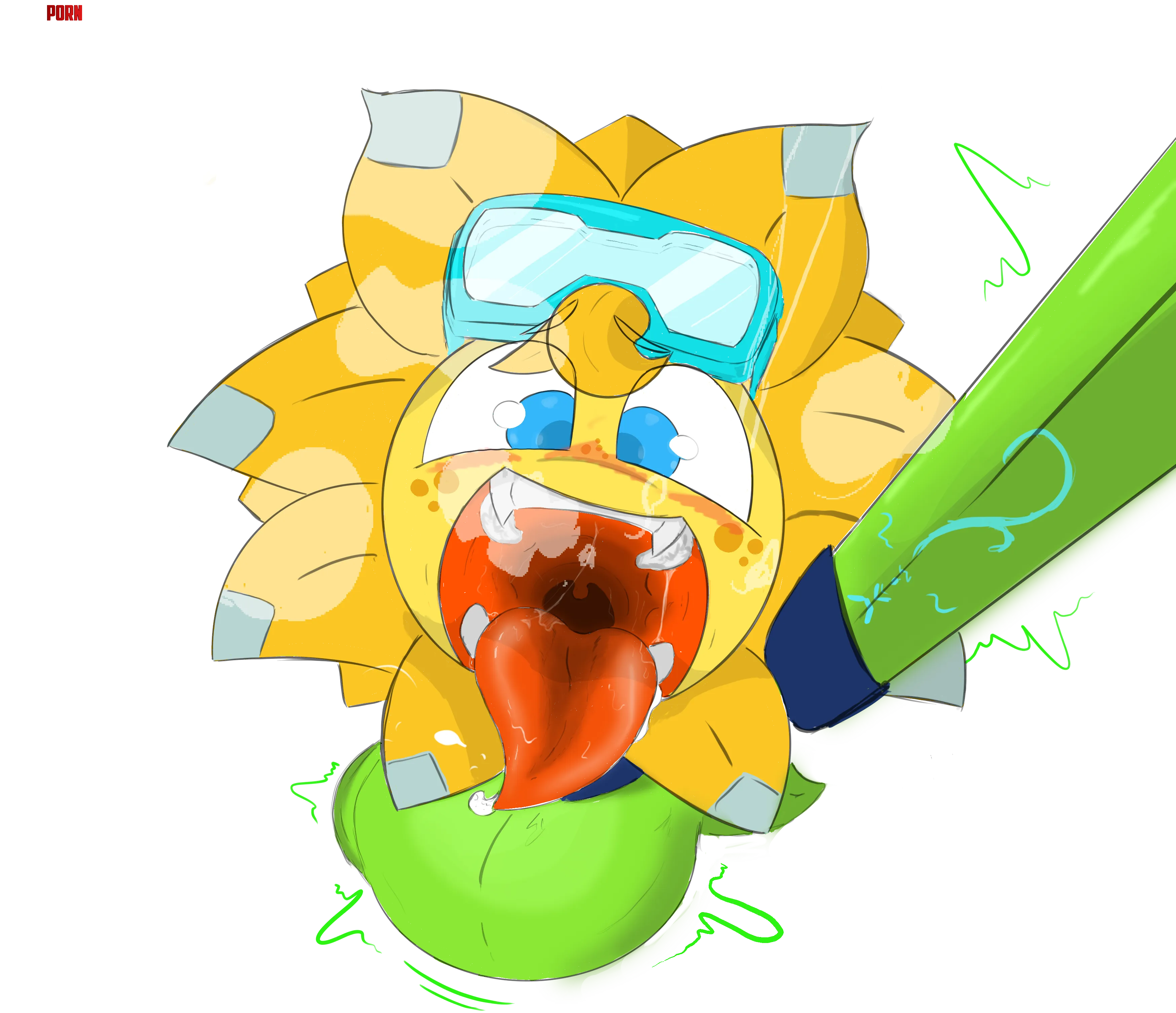 {image} POV: you're about to be plant food~ (Art by l_badartist_l, OC by me) [oral vore, plant vore, mawshot, PvZ vore] by LunarFrost25