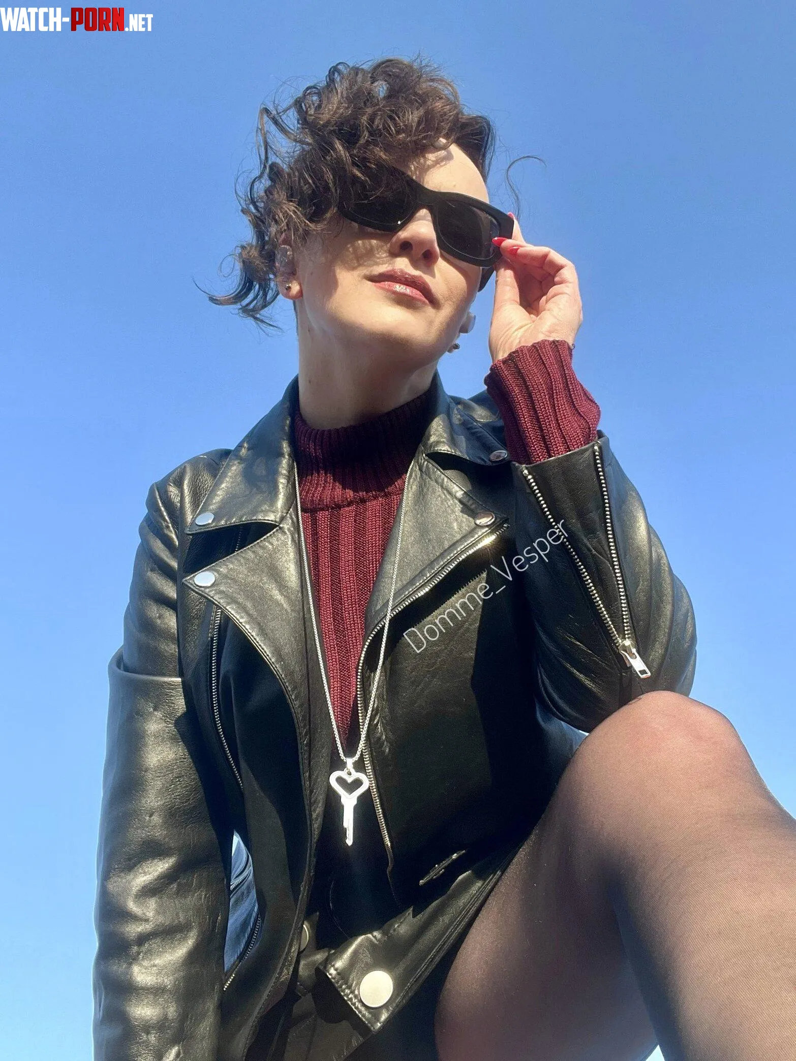 Leather with a side of mischief 😈 by domme_vesper_