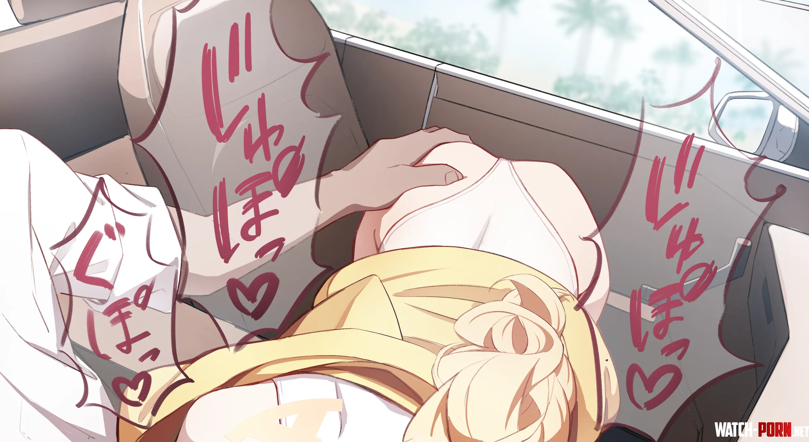 Seia giving head in a car (hudeako) [Blue Archive] by That-casual-guy
