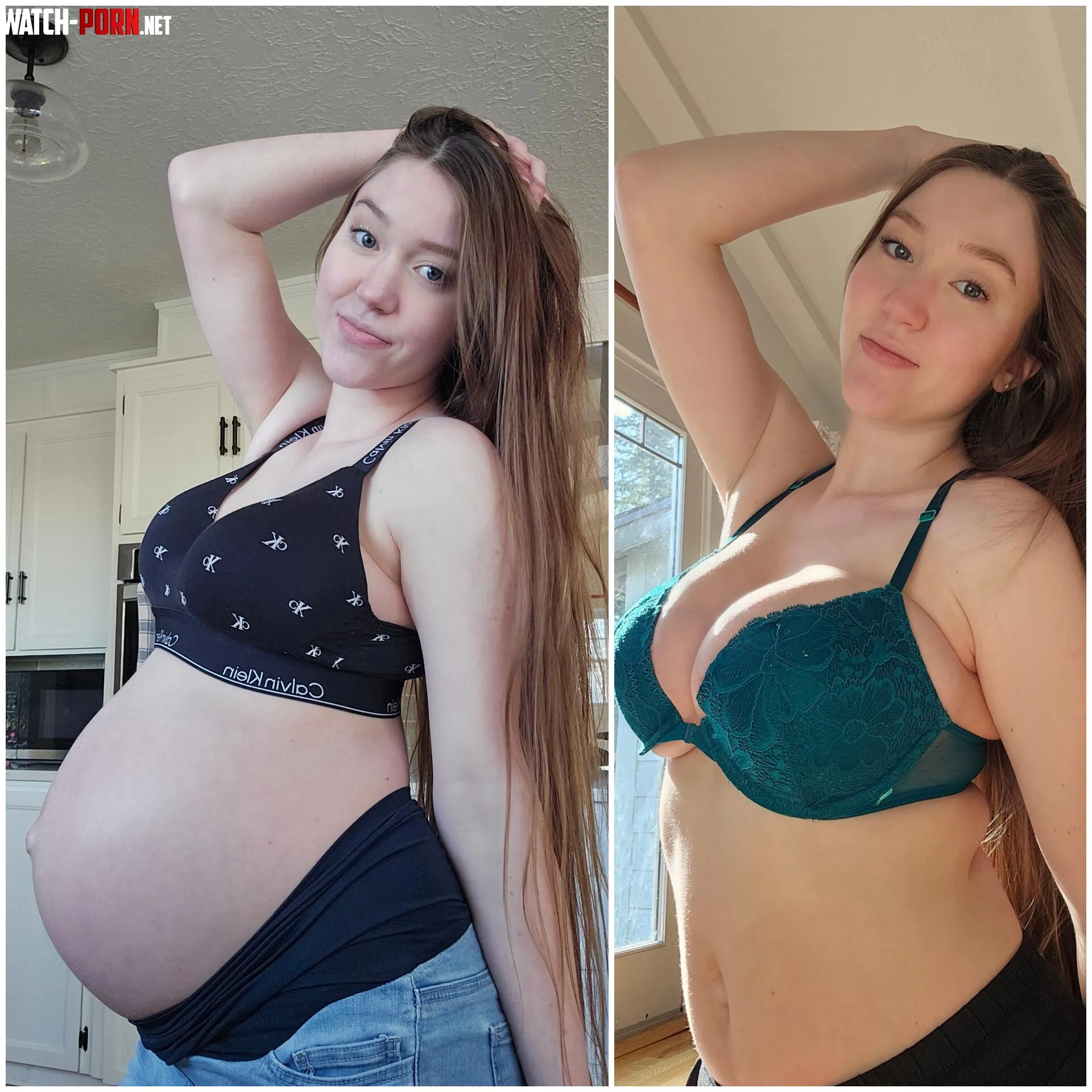 41 weeks pregnant vs 2 weeks postpartum by jade_love_12345