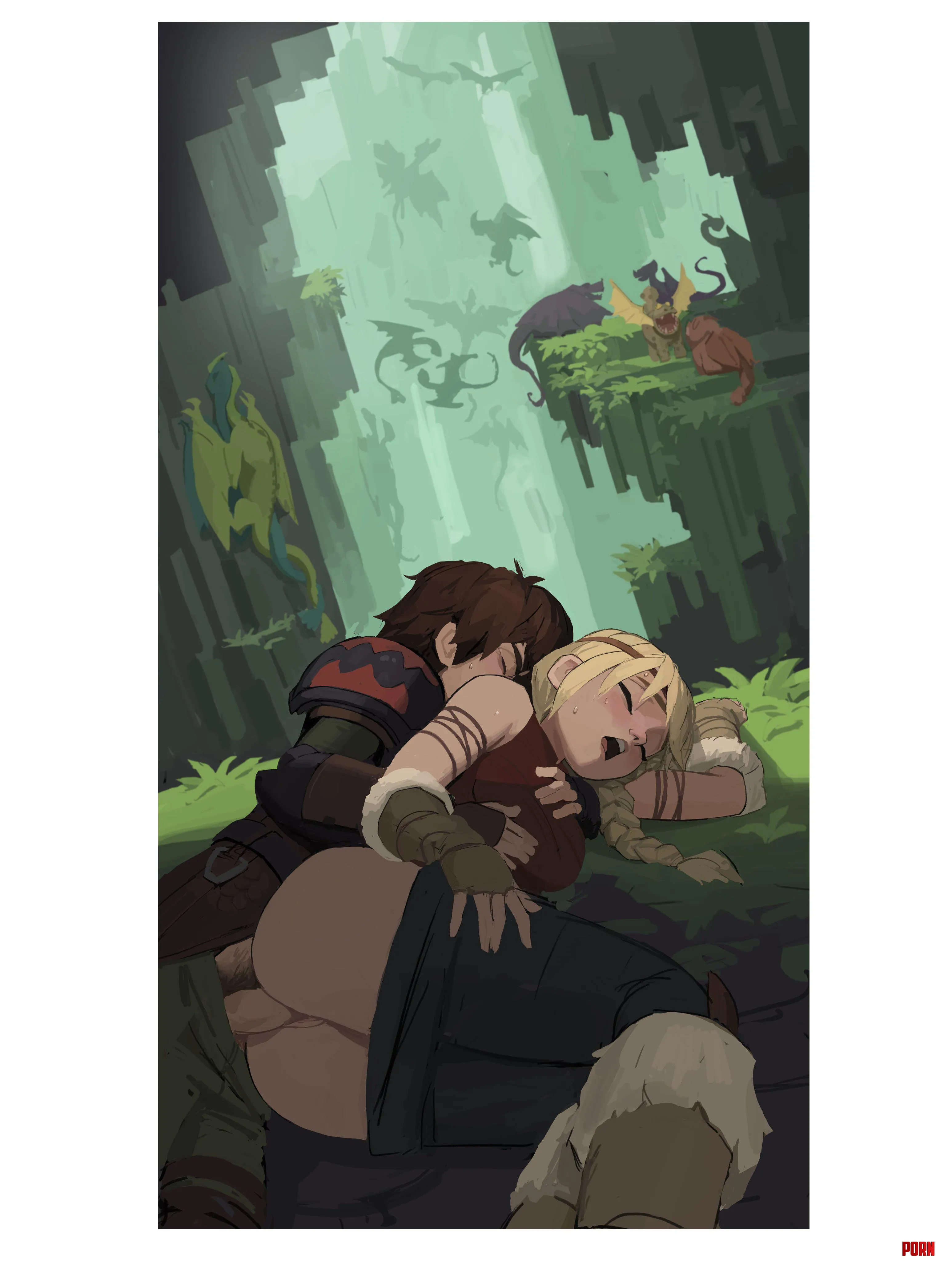 Hiccup x Astrid [How to Train Your Dragon] (amugea) by No_thoughts_anymore
