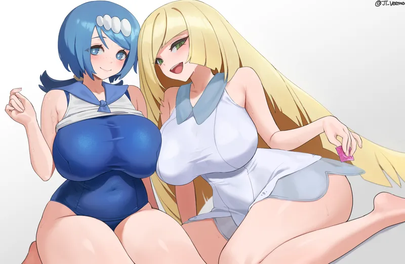 Thumbnail Indulge in 'Lana's Mom & Lusamine on the Floor' Art from Pokémon by LafterMastr in BigAnimeTiddies