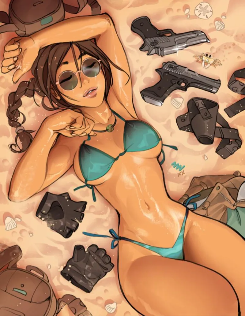 Thumbnail Self-Care Break with Tomb Raider Artwork | Ecchi Relaxation