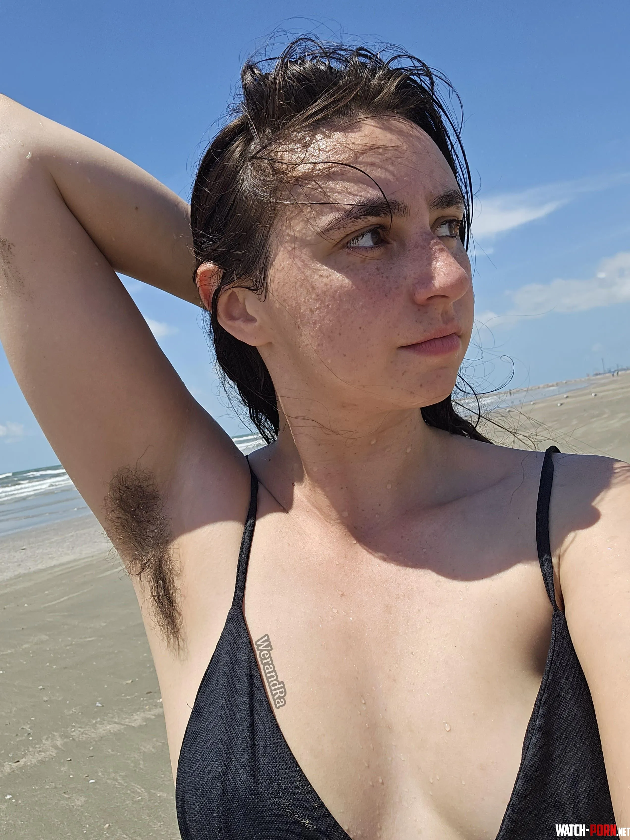 My armpit hair at the beach by gemini_dra