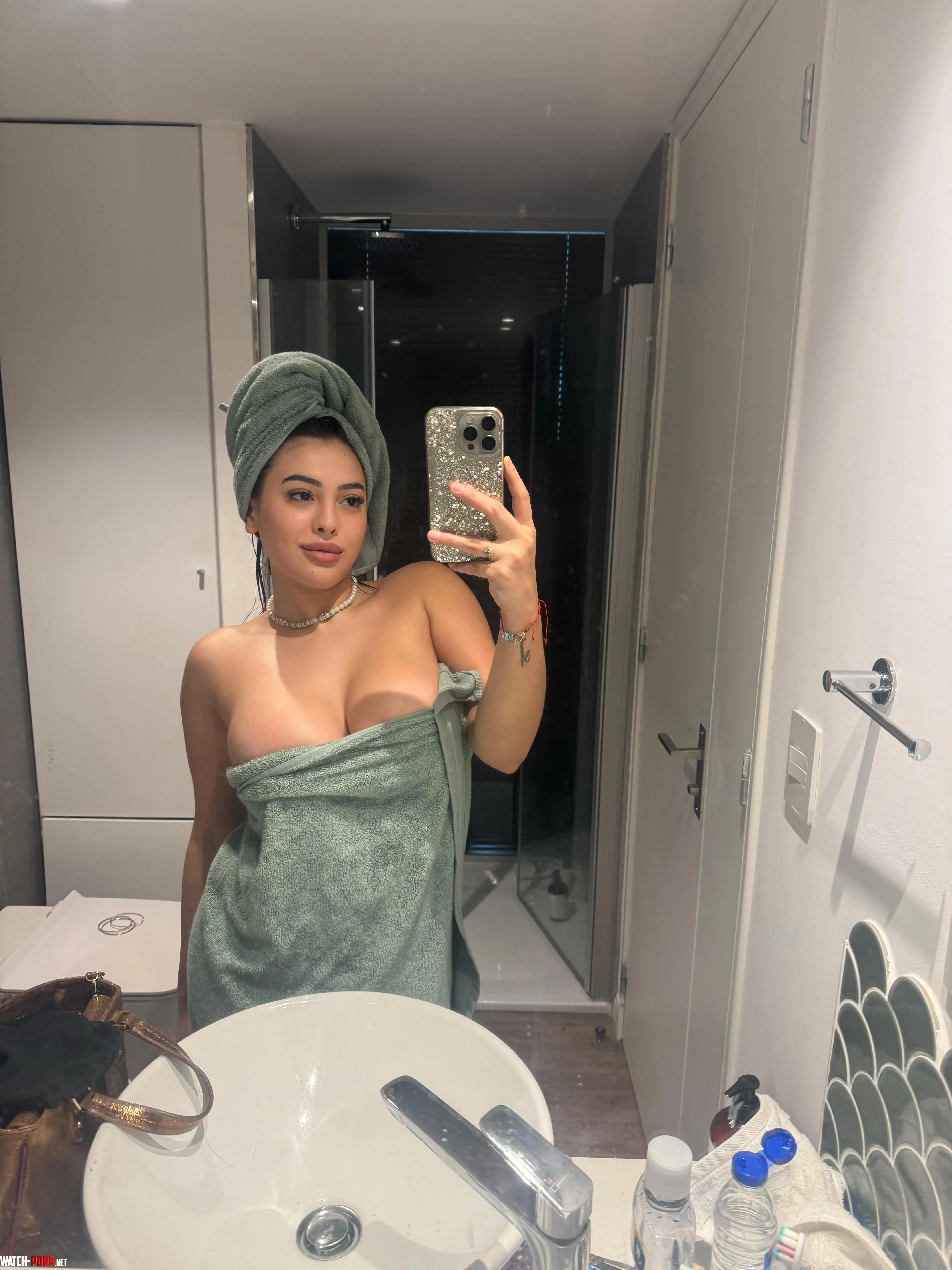 that's definitely a high cleavage towel dress by UnicornDeew