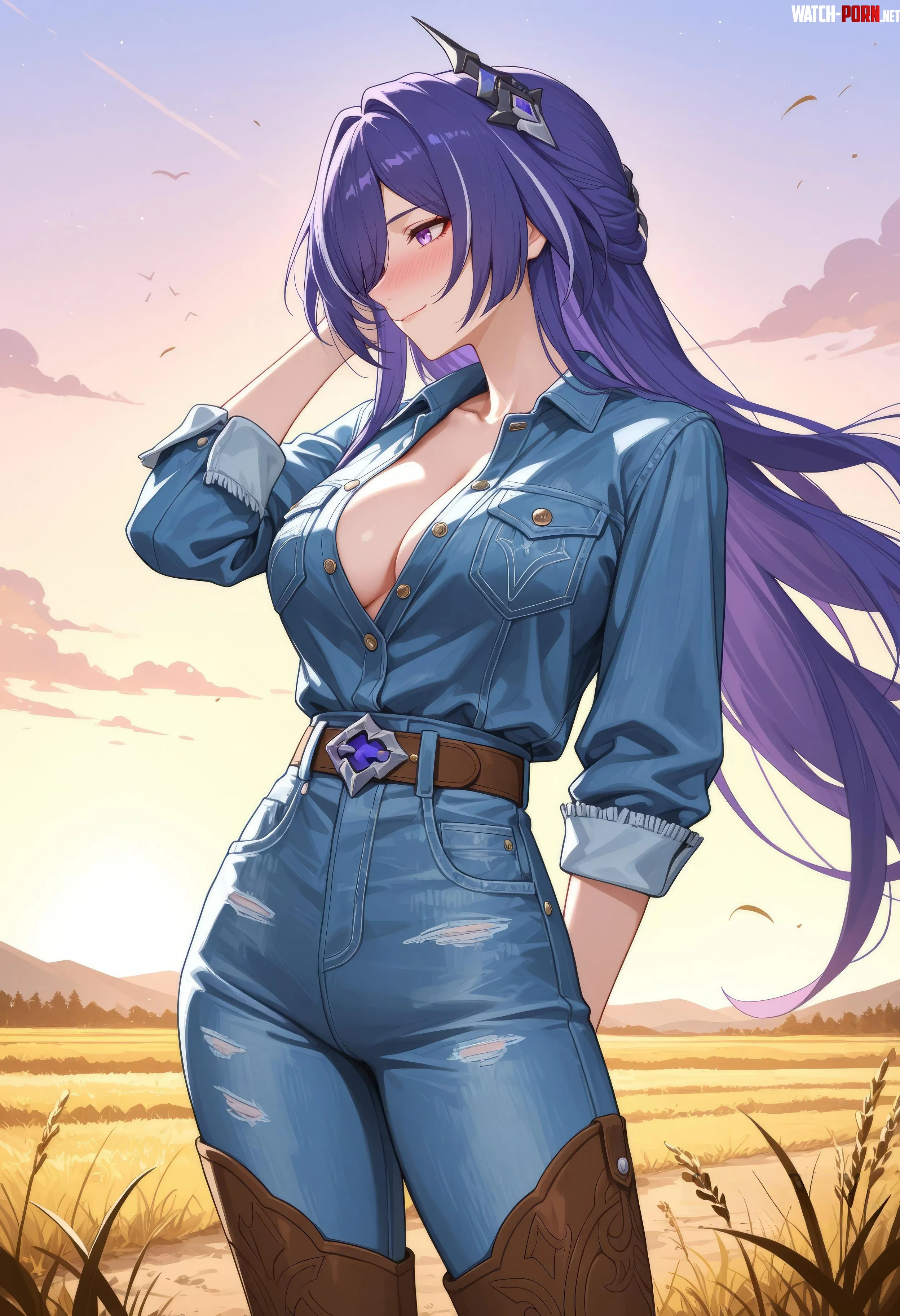 Country Gal Acheron [Honkai Star Rail] by WoolsonDaSheep