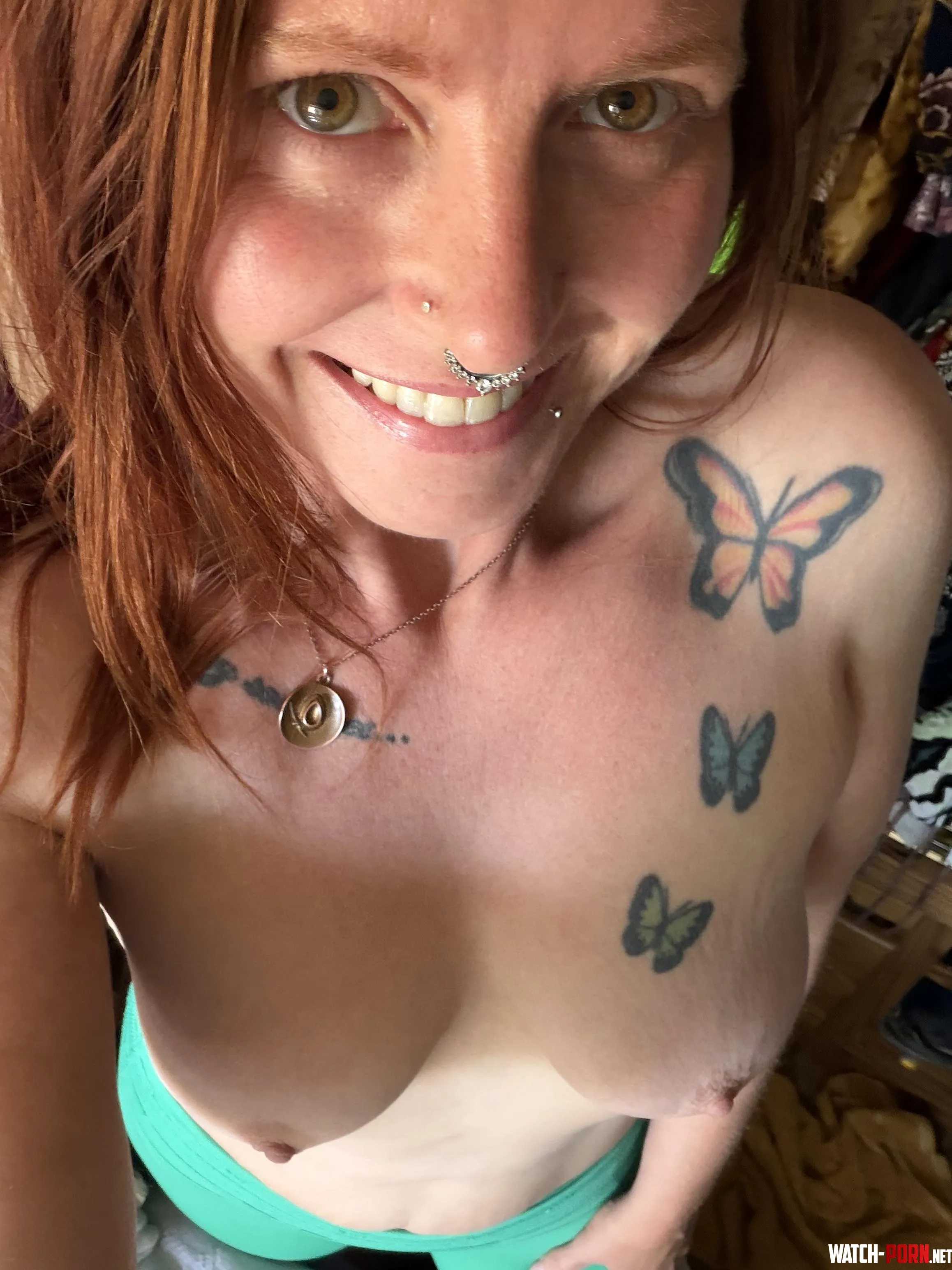 Red hair and butterflies by CherriMoonshine