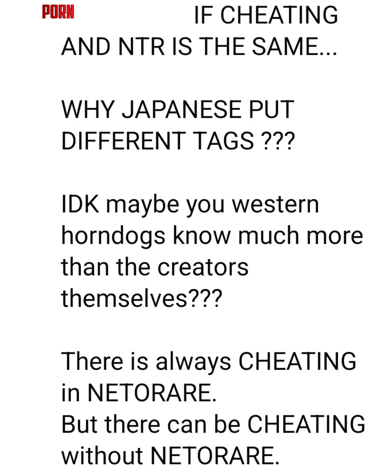 Had an argument about a doujin where the Married Woman cheated with the Male Lead, but this guy thinks that's not Netori or NTR 😂 by Shinratenseikami