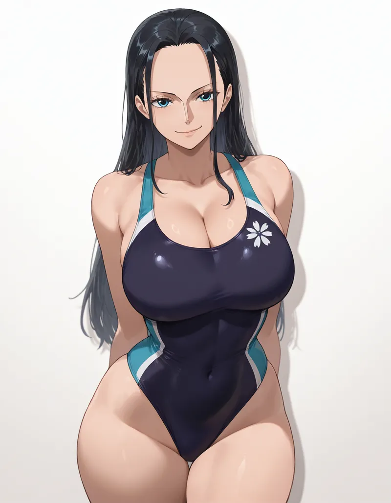 Thumbnail Swimsuit Tease: Nico Robin in One Piece Swimsuit by OpalNemy