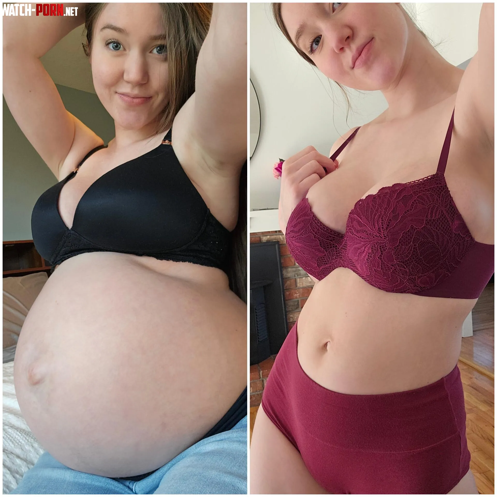 1 week overdue vs 2 weeks postpartum by jade_love_12345