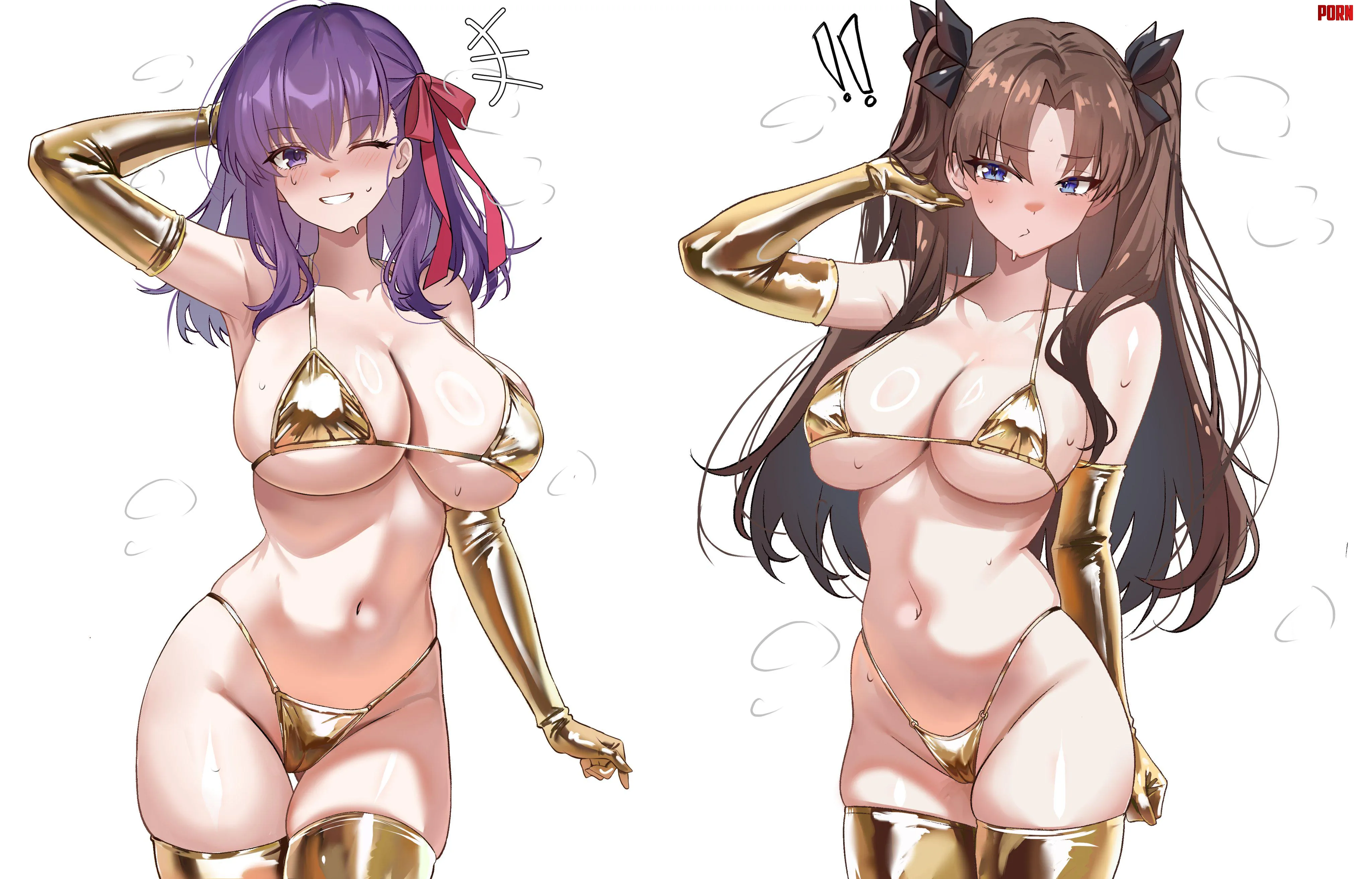 Sakura & Rin in golden week mode (shoko) [Fate/Stay Night] by destinyherowolf
