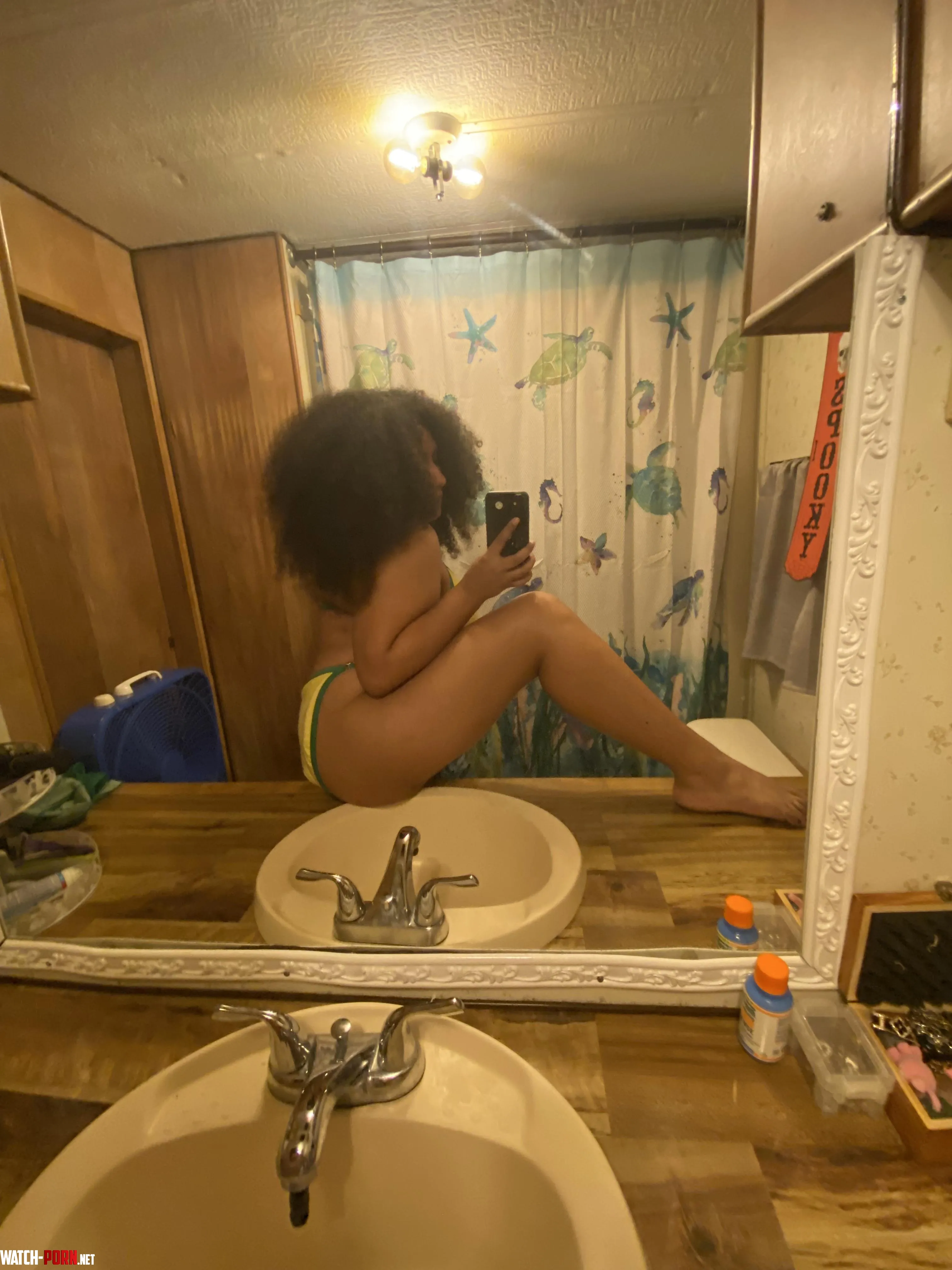 Curly Afro Latina Mirror Pic by PrettyLilSinz