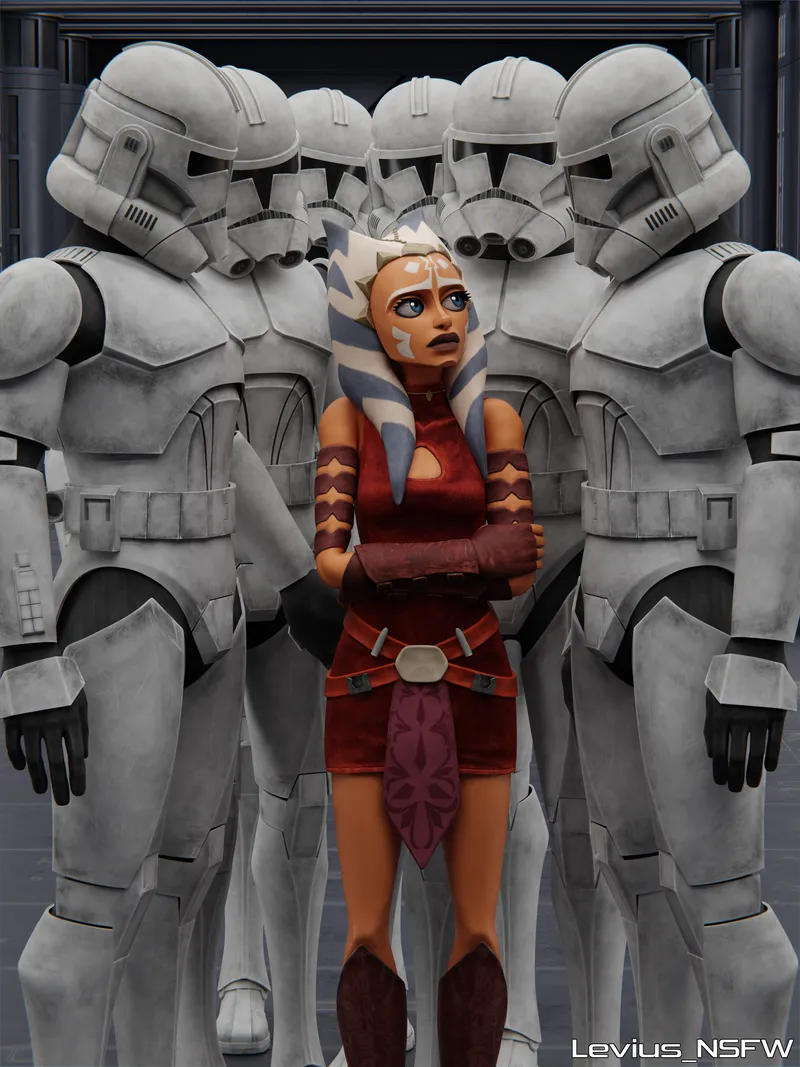 Thumbnail Ahsoka Surrounded by Clones - An Intriguing Star Wars Art Piece | Levius_NSFW