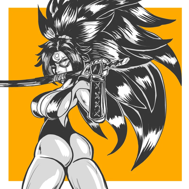 Thumbnail Sensual Pose: Unveiling 'Baiken spineless pose' by BananaBaiken in ecchi
