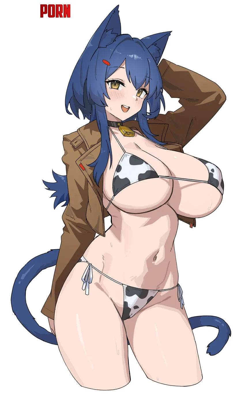 CatGirl Cow print bikini [OriginalCreation] by Responsible-Cat-349