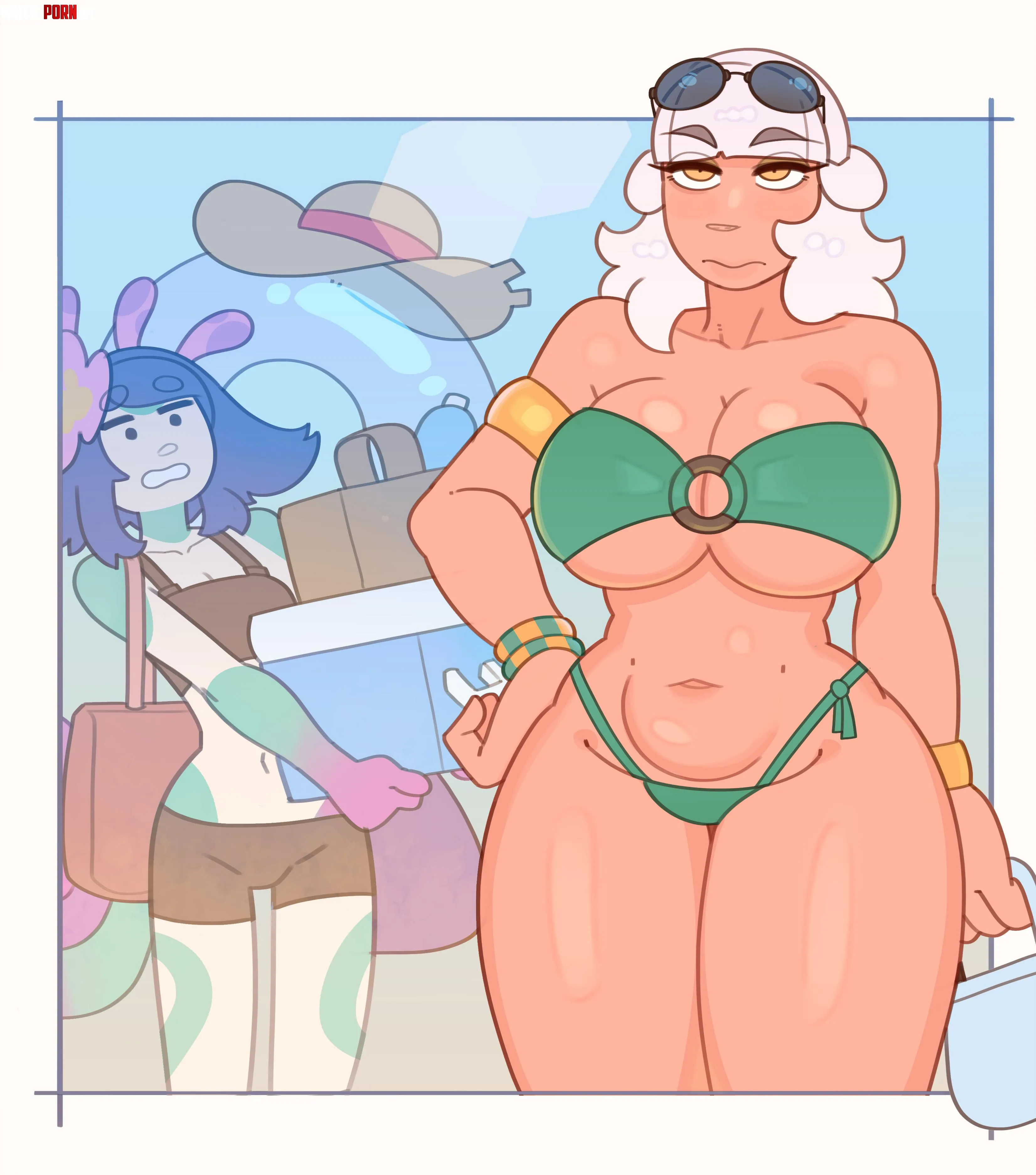 Neeko helping Qiyana on the beach. (SplashBrush) by Short-Ad224