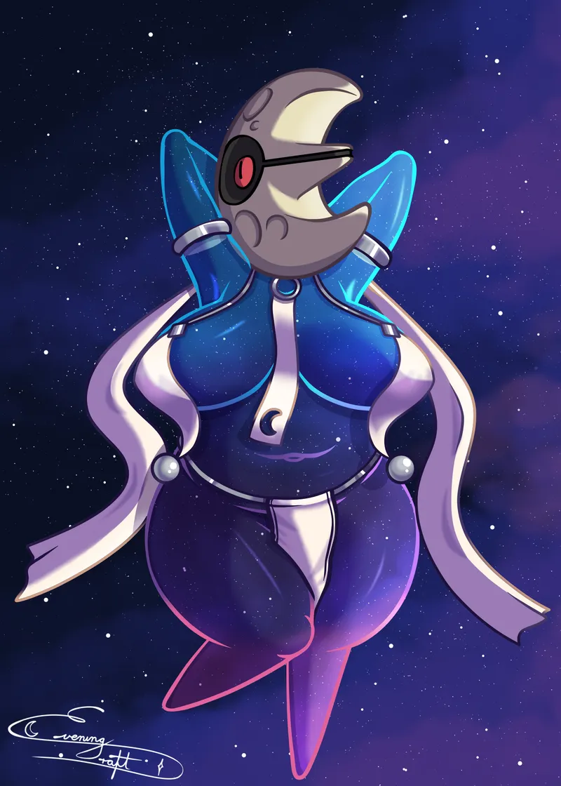 Thumbnail Lunatone: The Allure of the Moon Goddess [OC] by EveningDraftArt