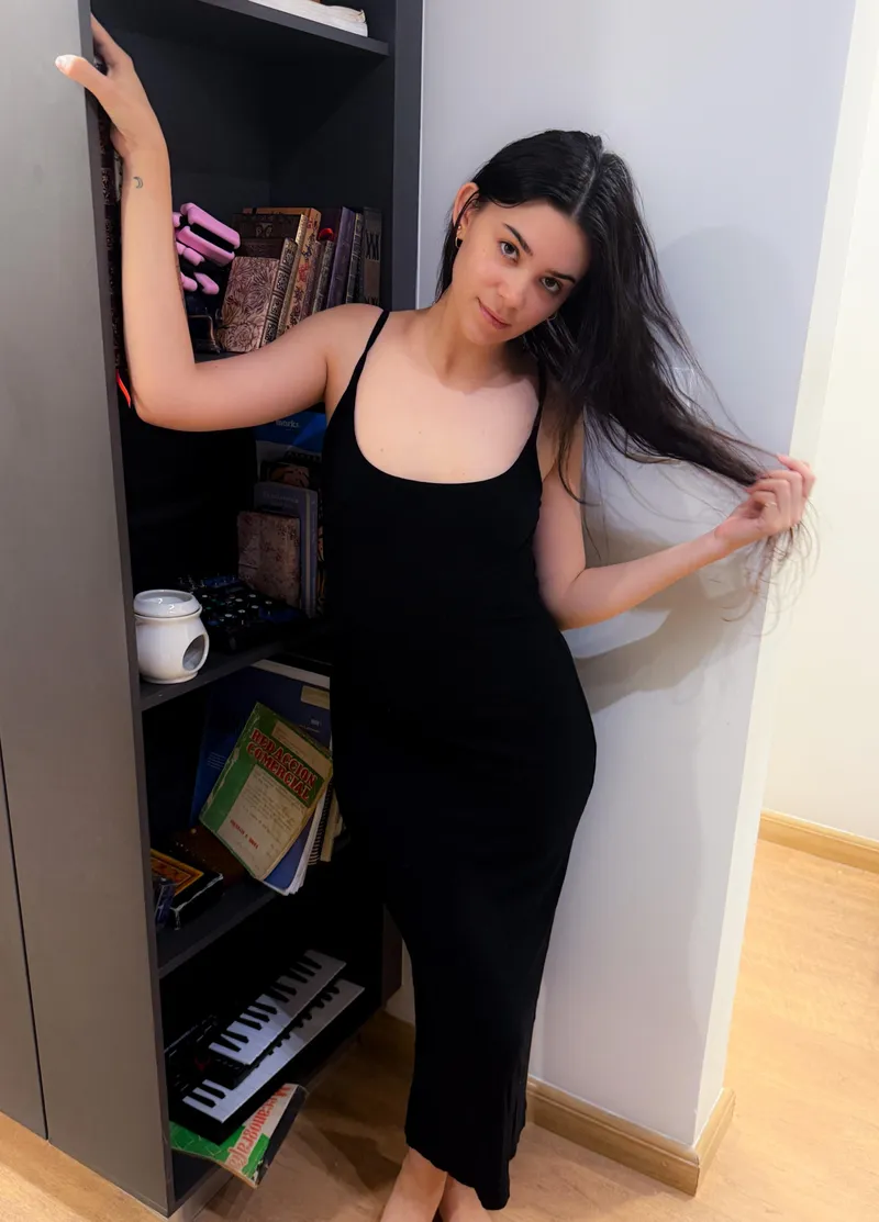 Thumbnail cathyharpist's Stylish Statement: Wide Hips in a Tight Black Dress