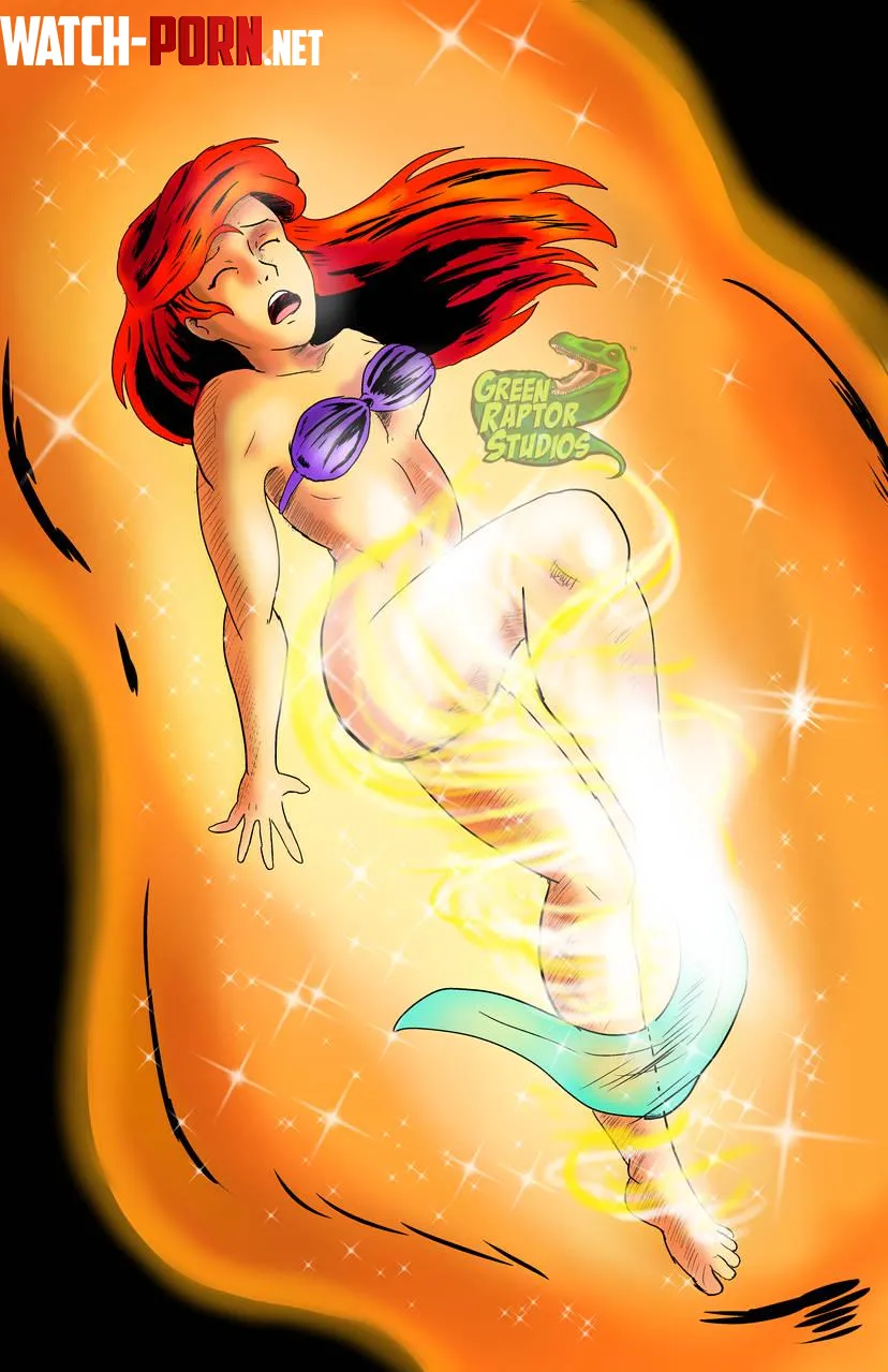 Ariel's Transformation into Human (Art by Pete-Da-Graptor) by Squirrelkid11
