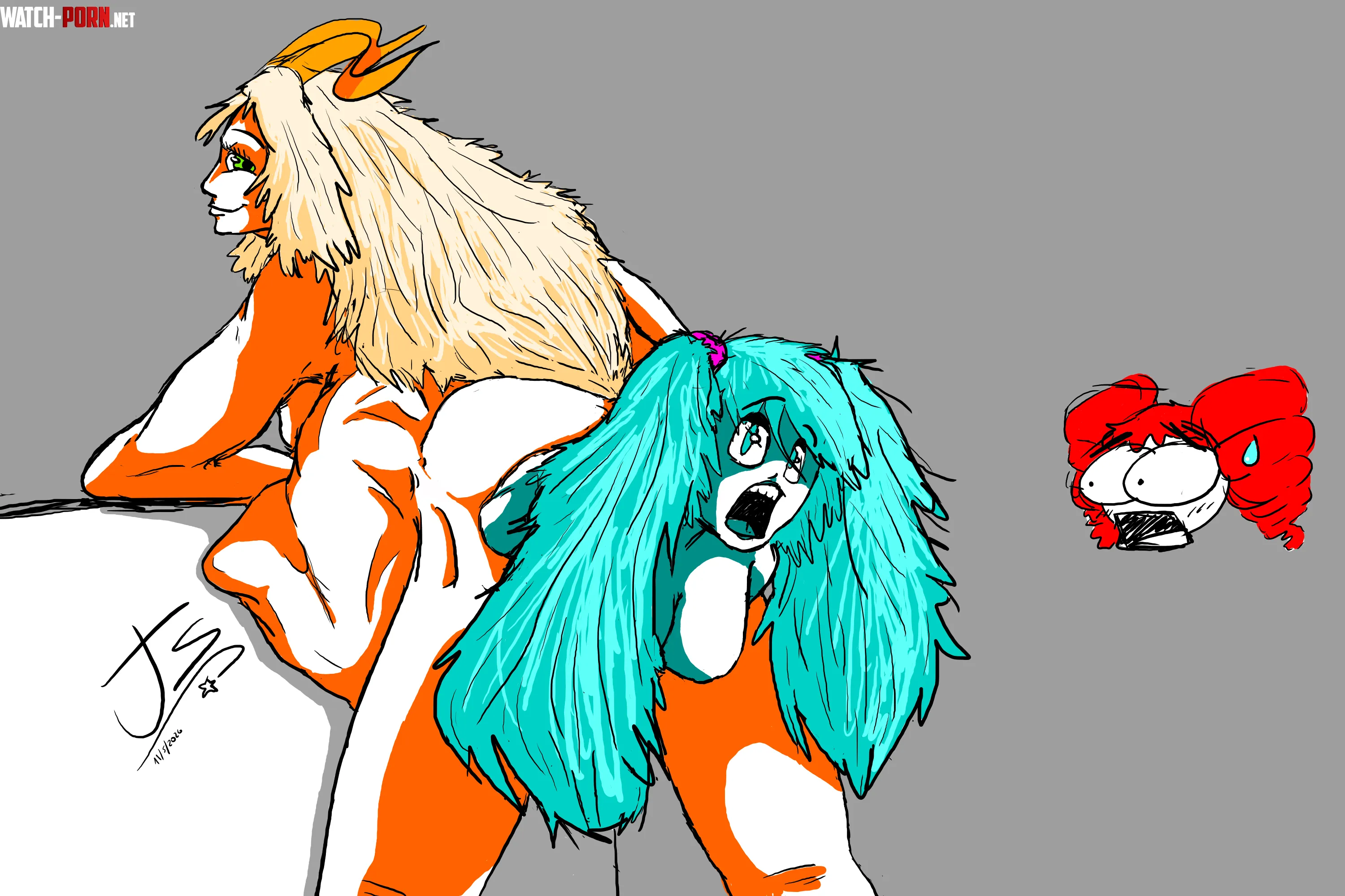{Image} Unity chan vore Miku (anonymous commission, made by me, Jupyter star)(f/f, anal, same size) by Jupyter_star