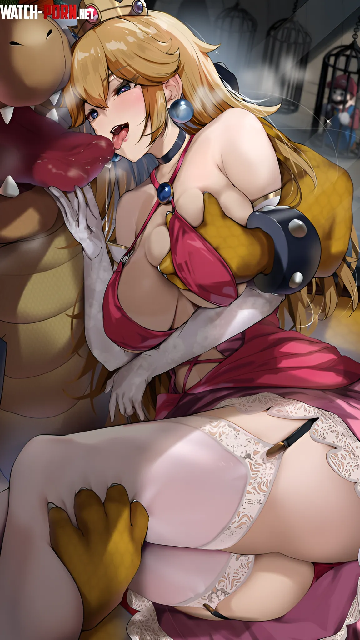 princess peach, mario, and bowser drawn by nonohachi by VelouraFlair