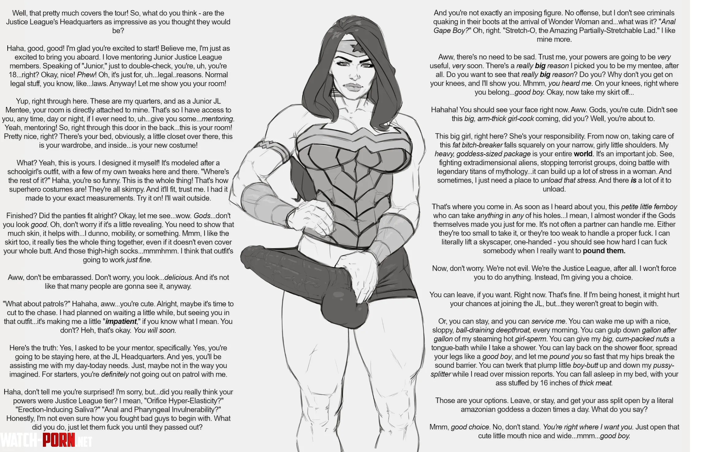 The Justice League's newest Junior Member! [Futa on male] [Getting Tricked] [Sexual Service] [Superheroes] [Stretchy] [Implied Crossdressing] [Before Sex] by Twister__3388