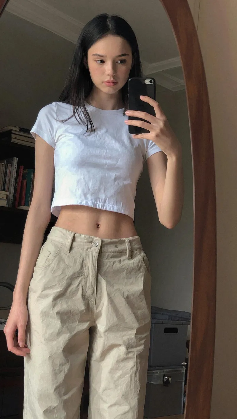 Thumbnail croptopgirls: Discover the Cute Charm of i can't pose but hope i look cute anyway by hyperawareness9