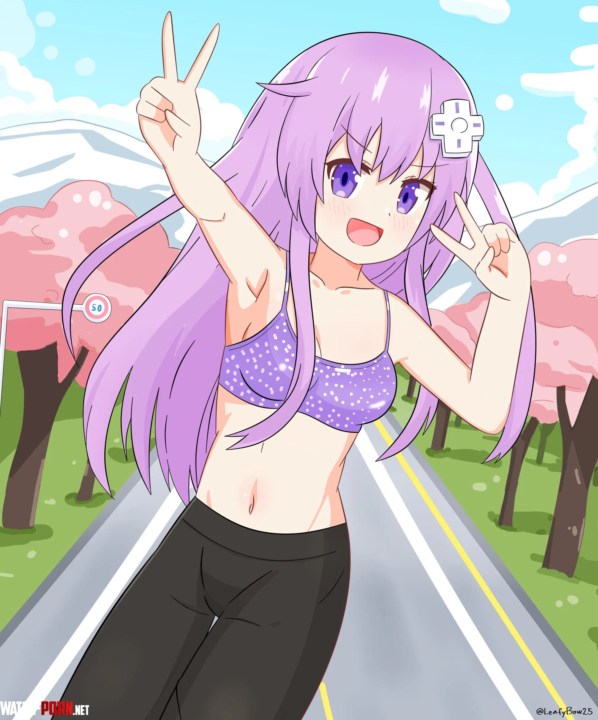 Gearsy Posing In Front Of The Cherry Blossoms [Leafy Bow] by NDSiManTV