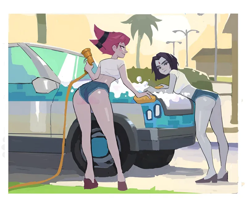 Thumbnail Experience The Hottest Car Wash in Town in TeenTitansPorn