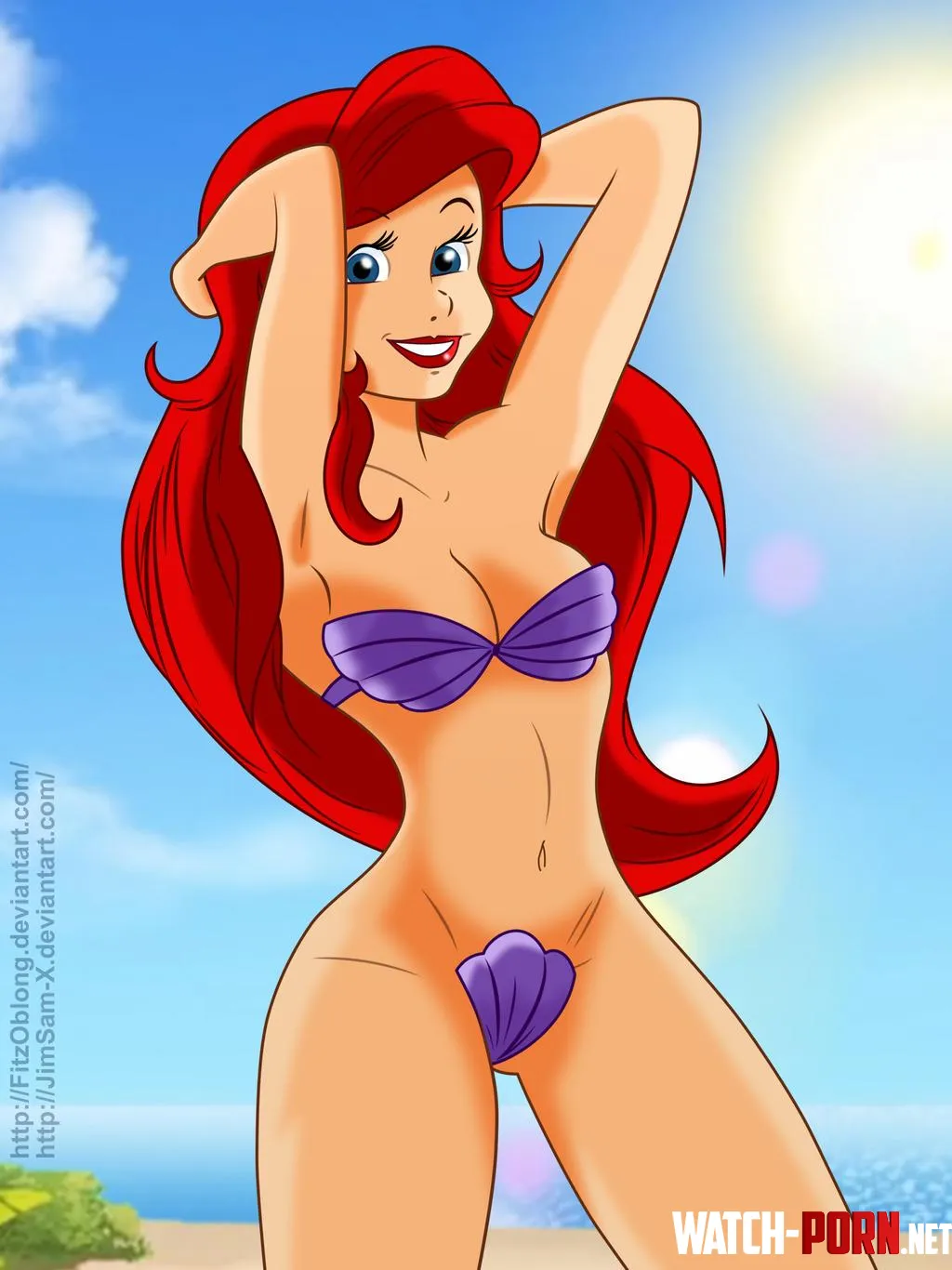Ariel in Bikini (Art by FitzOblong) by Squirrelkid11