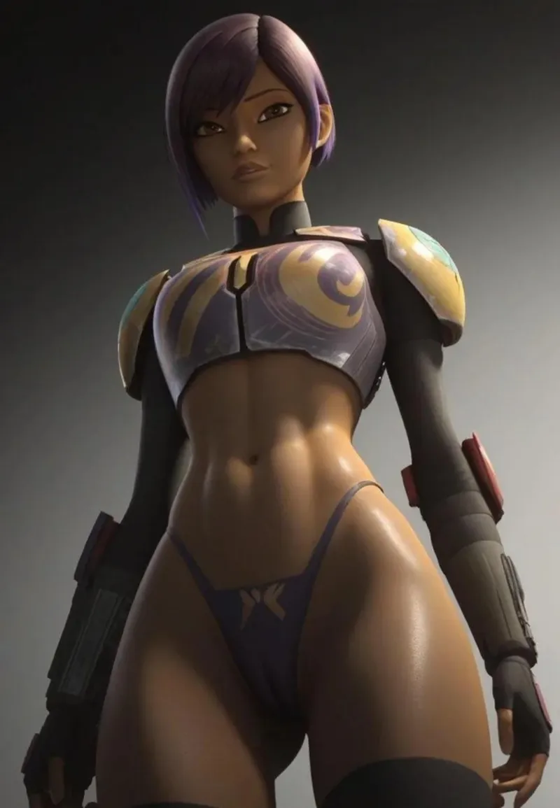 Thumbnail Unknown Artist's Sensual Painting of Sabine from Star Wars | LinkyBoyTwink