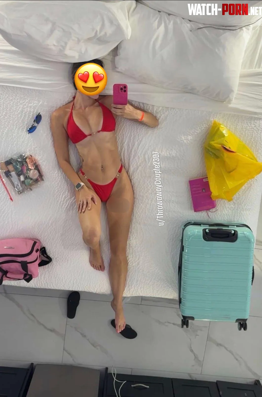 Lounging in my red bikini by ThrowawayCouple2307