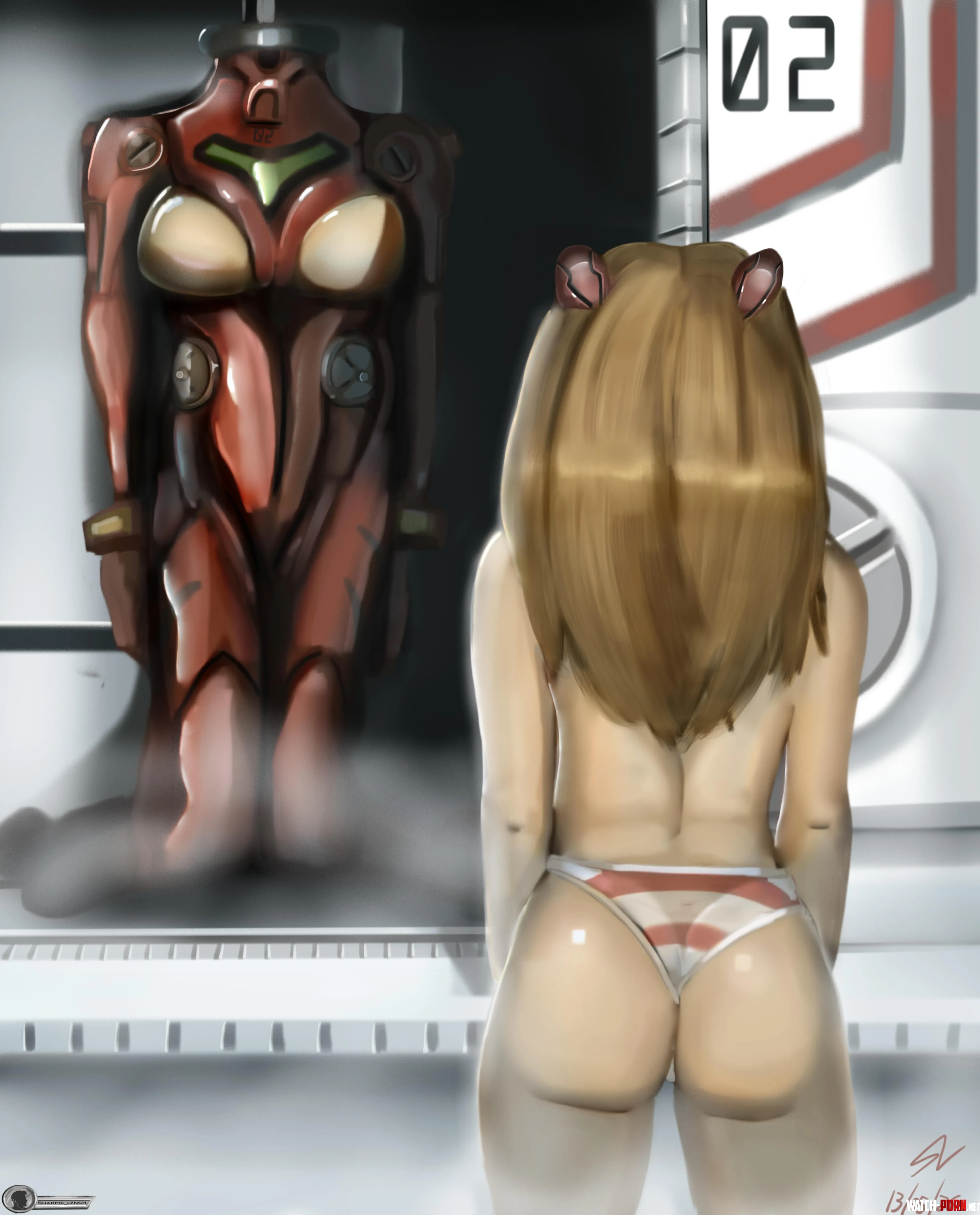 Asuka at the locker room by sharpie_lynch