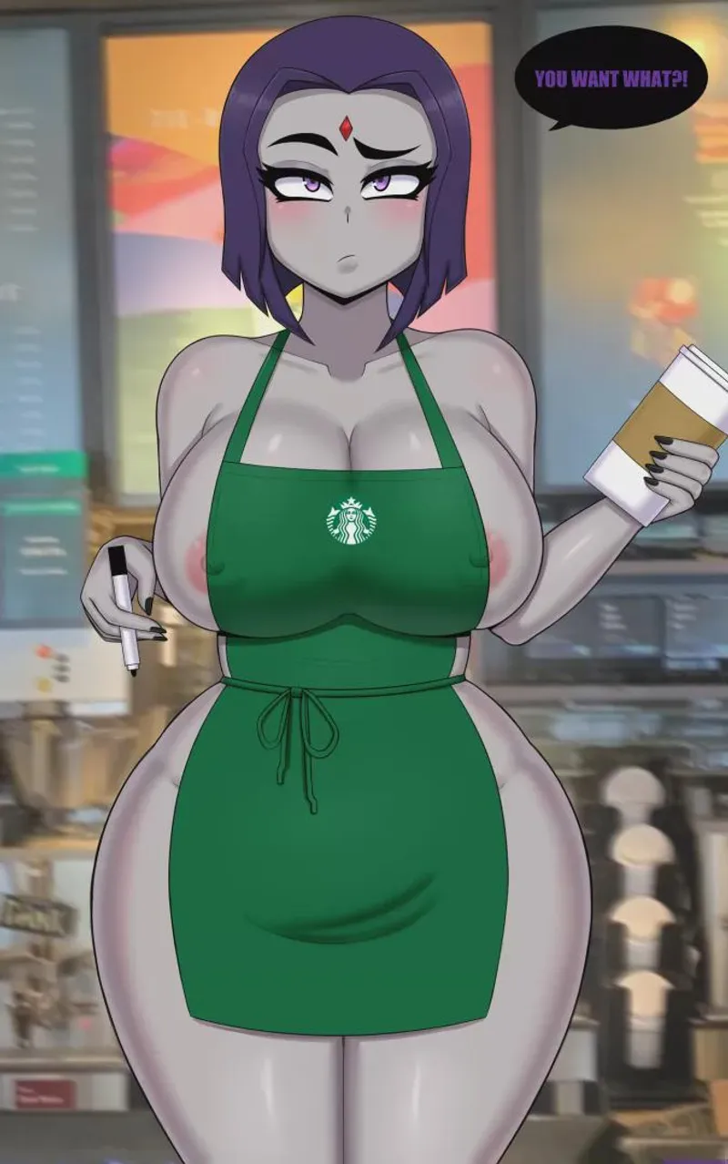 Thumbnail Dive into 'Raven Starbucks' by dimlight_tempt: Teen Titans Porn