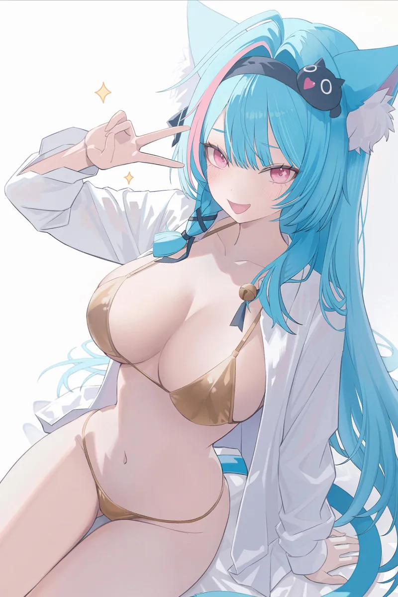 Thumbnail Mint in Gold Bikini: Fresh & Glamorous | ecchi