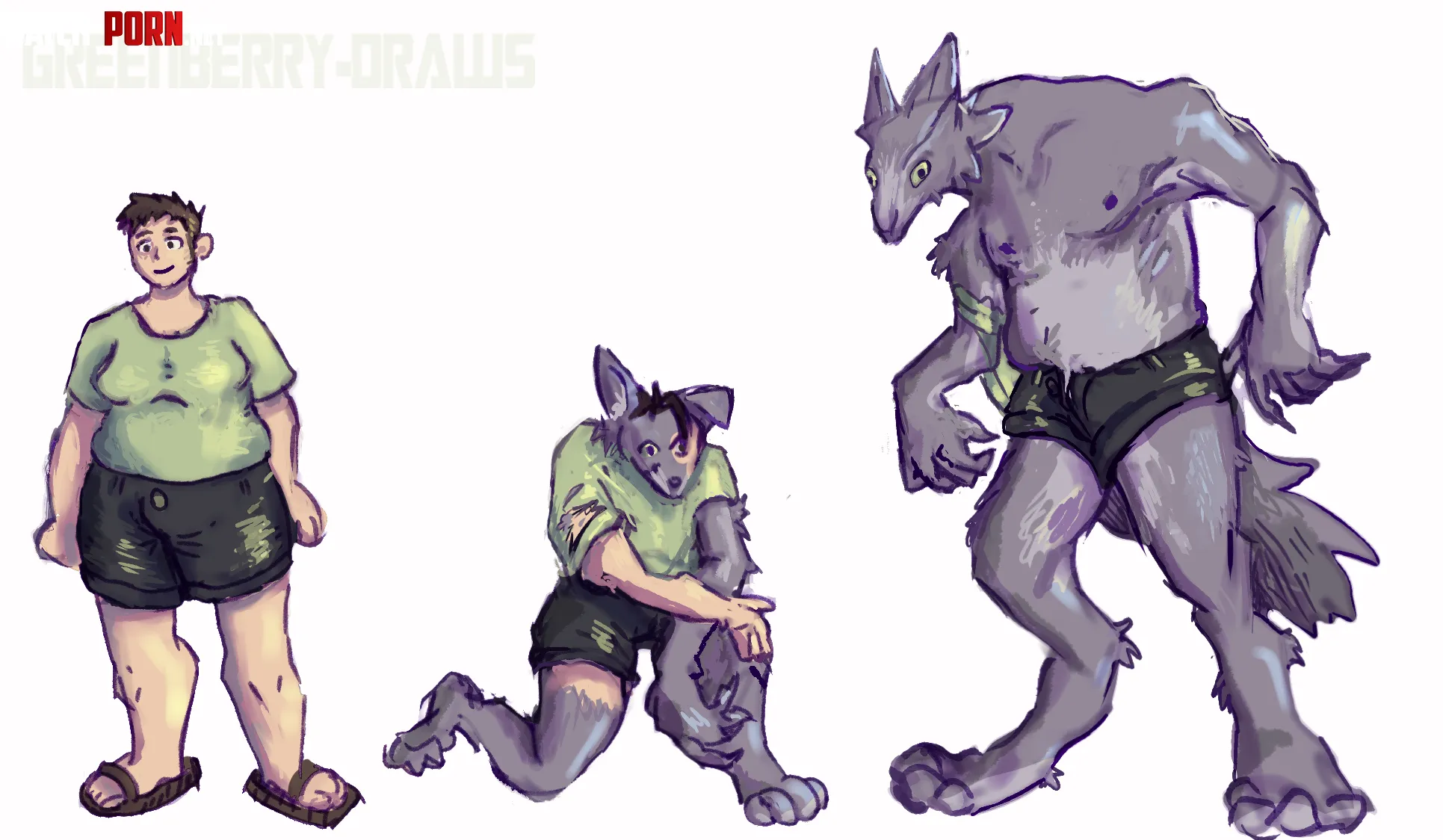 FTM werewolf concept [greenberry-draws] by Greenberry-draws