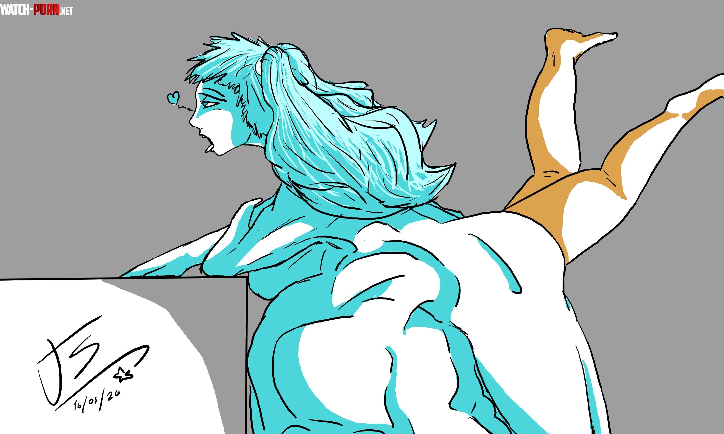 {Image} Miku vore (anonymous commission, made by me, Jupyter star)(f/f, anal, same size) by Jupyter_star