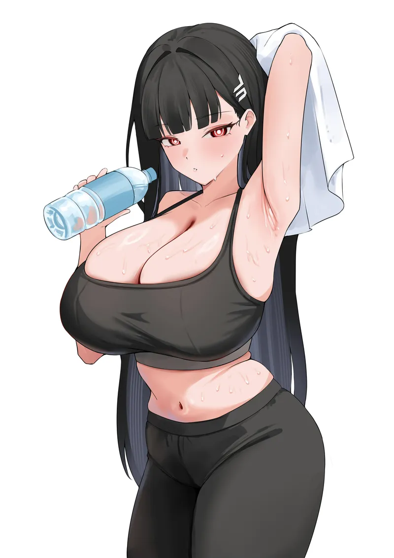 Thumbnail Sweaty Rio from Blue Archive by xSaviour_N | animearmpits