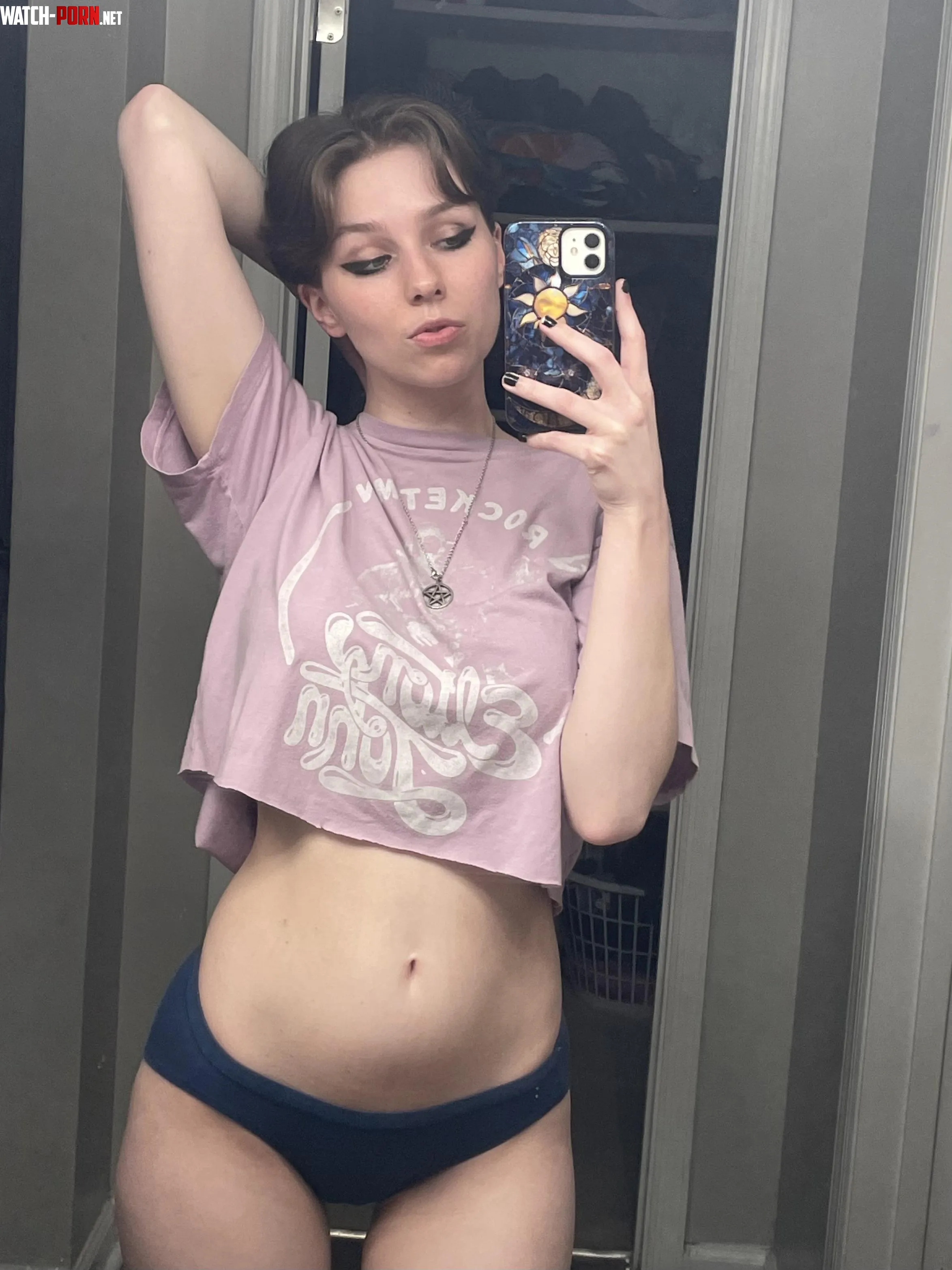 Cropped this cute pink shirt myself by ComfyGrimRose